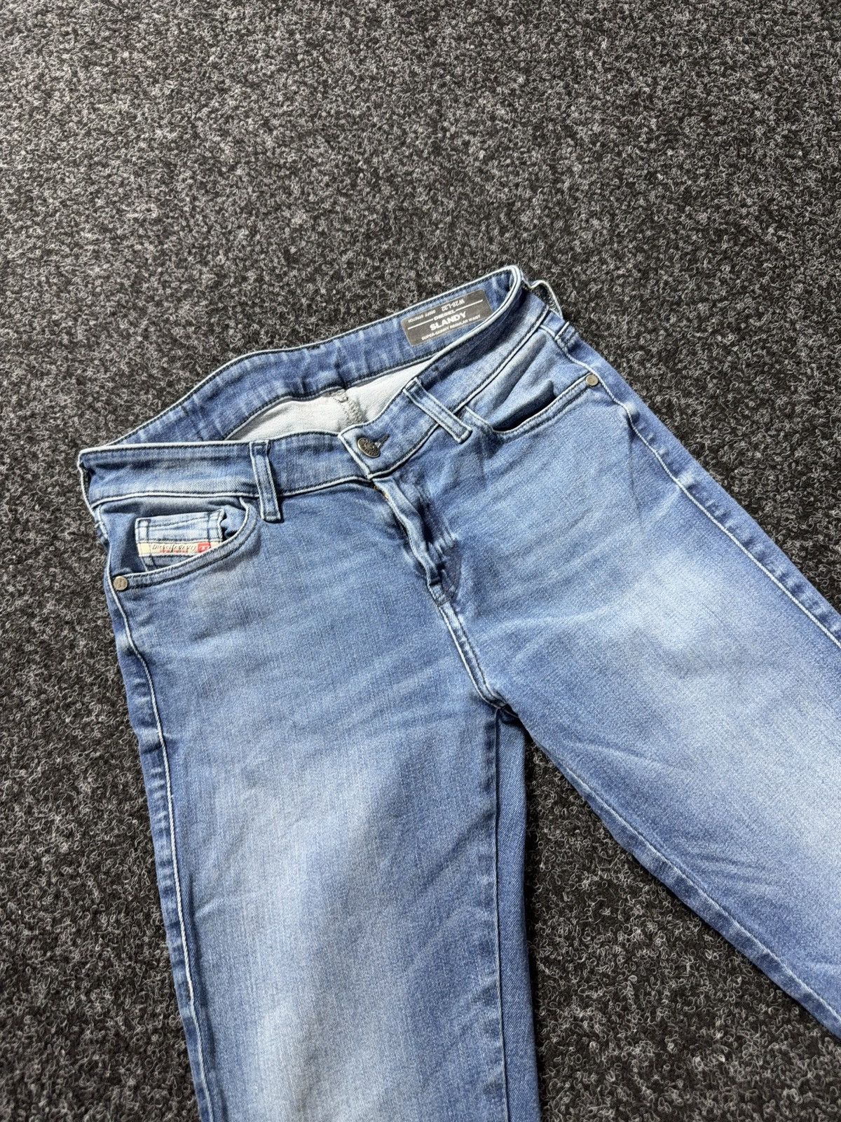 Diesel 00s Diesel Luxury Slandy Super Skinny Y2K Light Wash Jeans Size 28" / US 6 / IT 42 - 8 Thumbnail