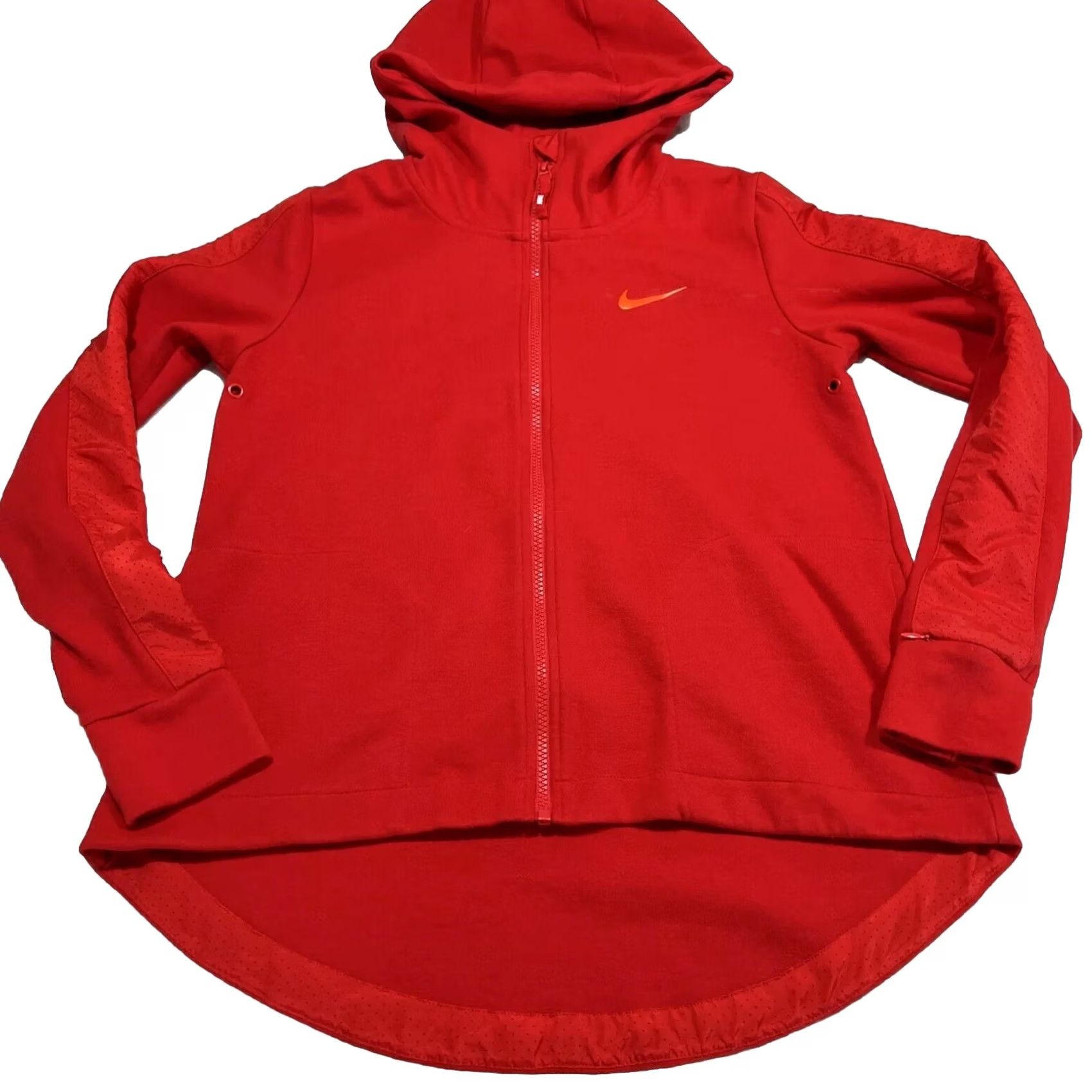 Nike Nike Hoodie Small Red Full Zip Pockets Swoosh High Neck Long Tail 725720-657 Size US S / EU 44-46 / 1 - 2 Thumbnail