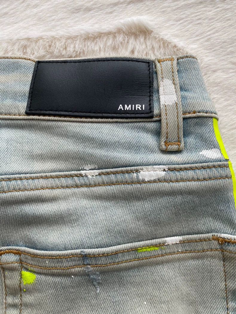 Amiri Amiri Washed Blue Sports Fluorescent Stripe Jean Size US 28 / EU 44 - 3 Thumbnail