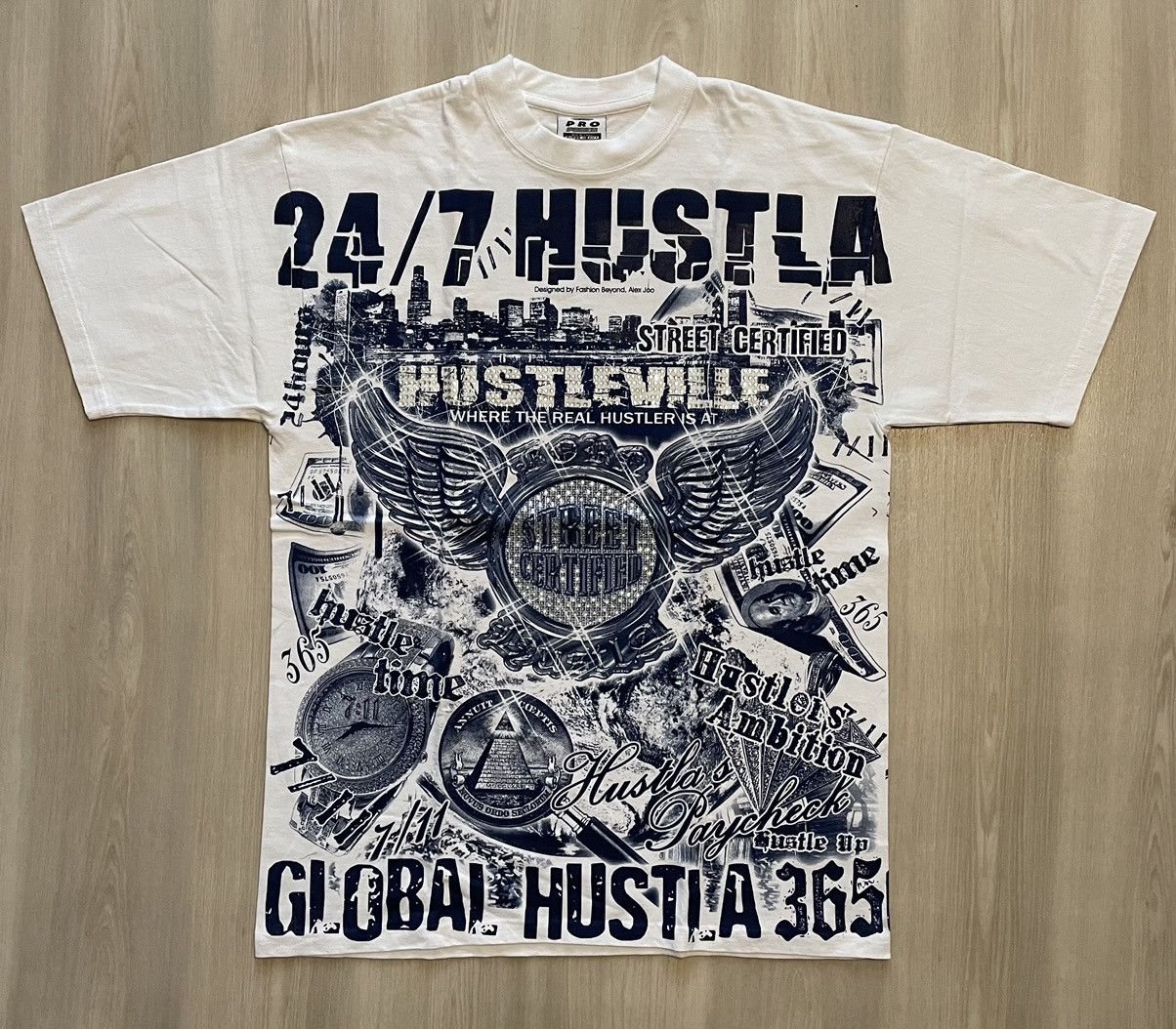 Vintage Vintage Y2K Hustleville Cash Rolex AOP Raptee Mens XL Size US XL / EU 56 / 4 - 1 Thumbnail