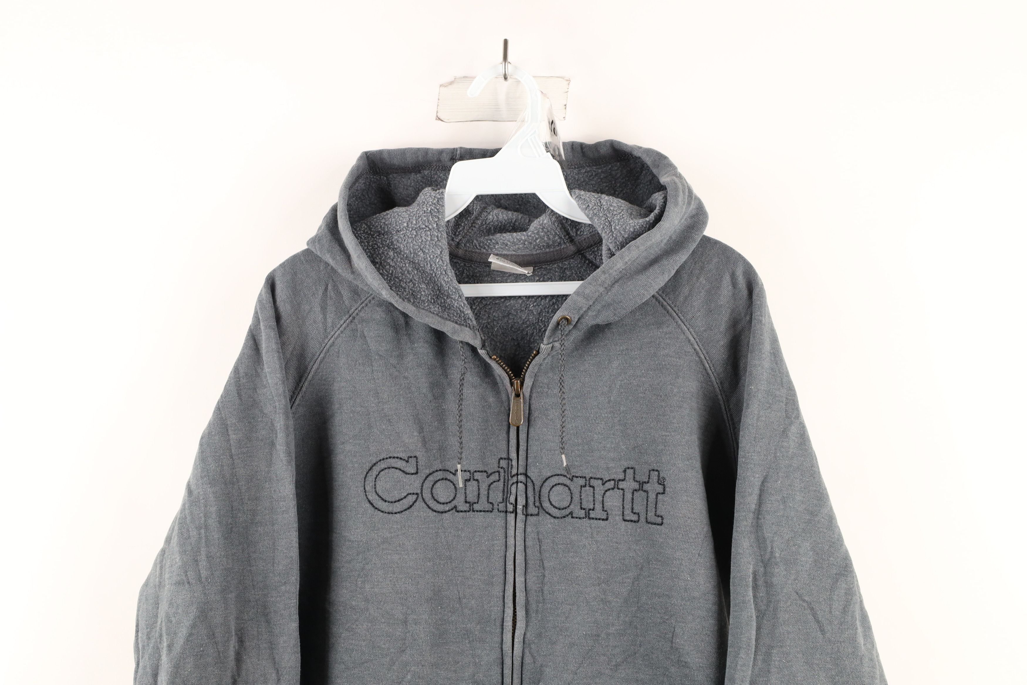 Carhartt × Vintage Vintage Carhartt Out Box Logo Full Zip Hoodie Sweatshirt Size L / US 10 / IT 46 - 2 Thumbnail