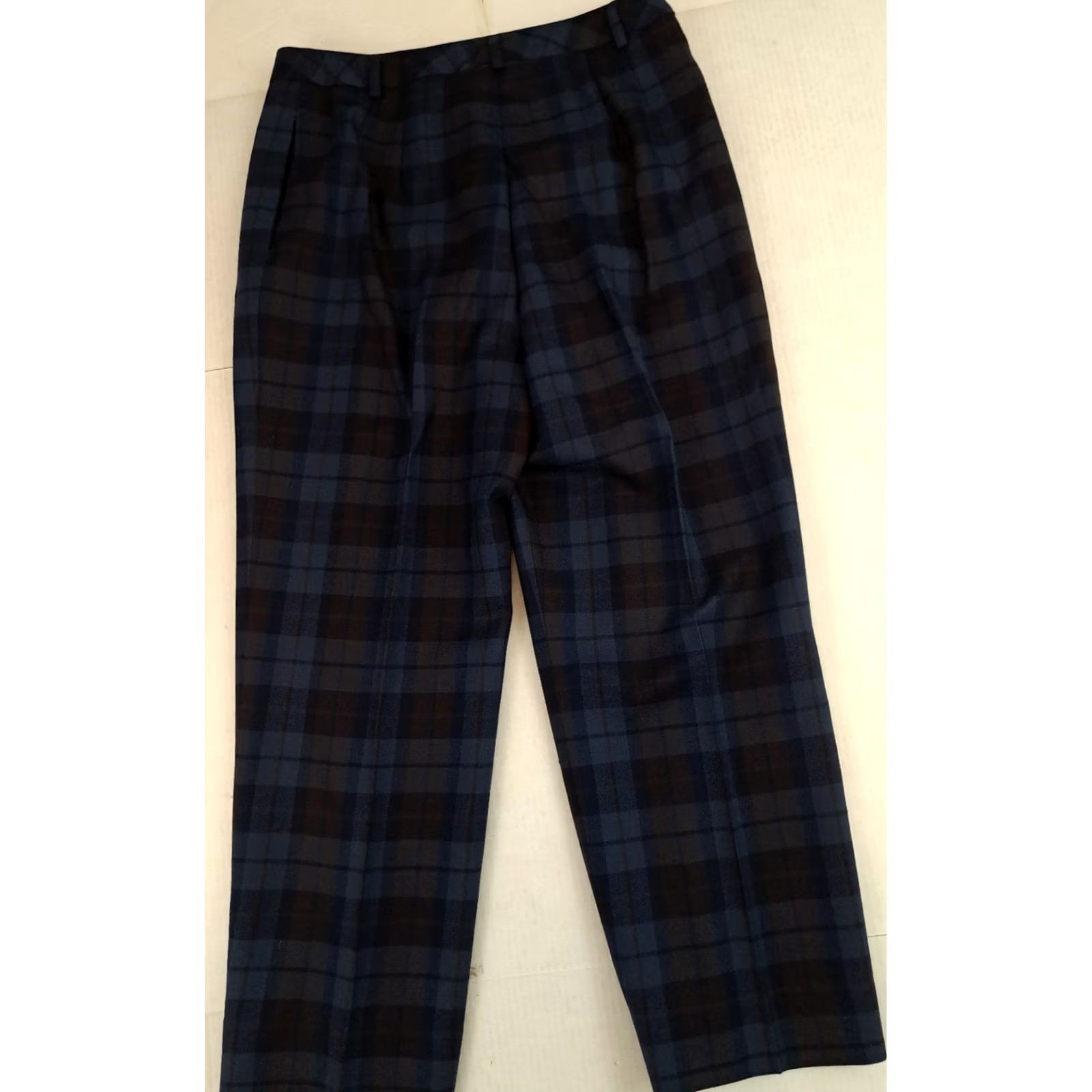 Pendleton VINTAGE Pendleton Pants Wool Plaid Dress Pants 100% Virgin Wool Women Blue 14 USA Size 36" / US 14 / IT 50 - 7 Thumbnail