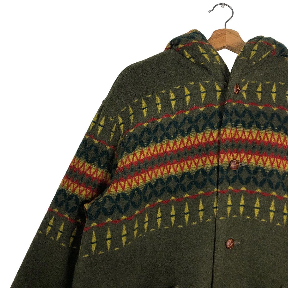 Japanese Brand 🔥90’s Vintage Wool Jacket Navajo Aztec Design Horse Power Size US L / EU 52-54 / 3 - 7 Thumbnail