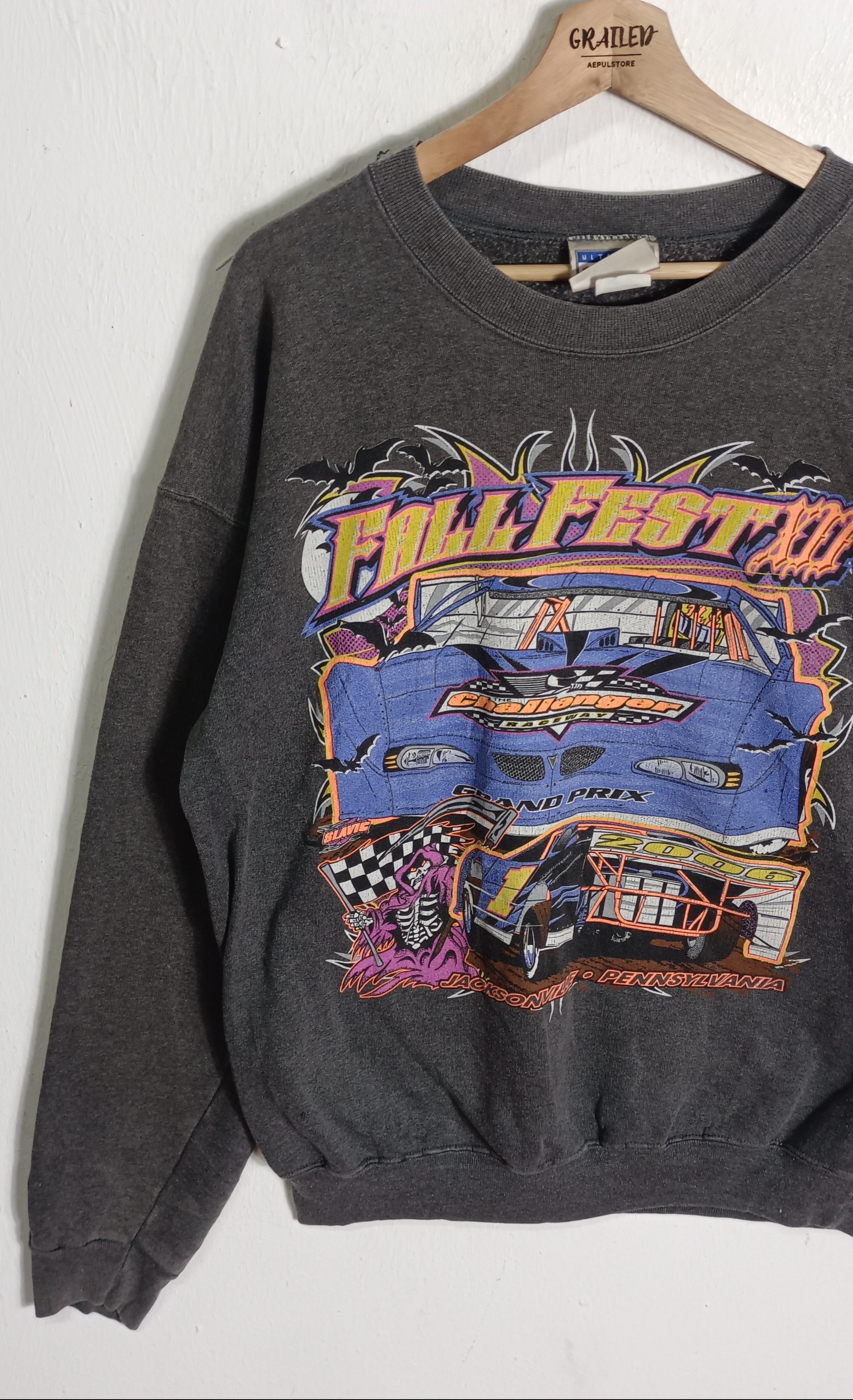 NASCAR Vintage Nascar"Who Can Beat The Reaper" Jacksonville Size US L / EU 52-54 / 3 - 4 Thumbnail