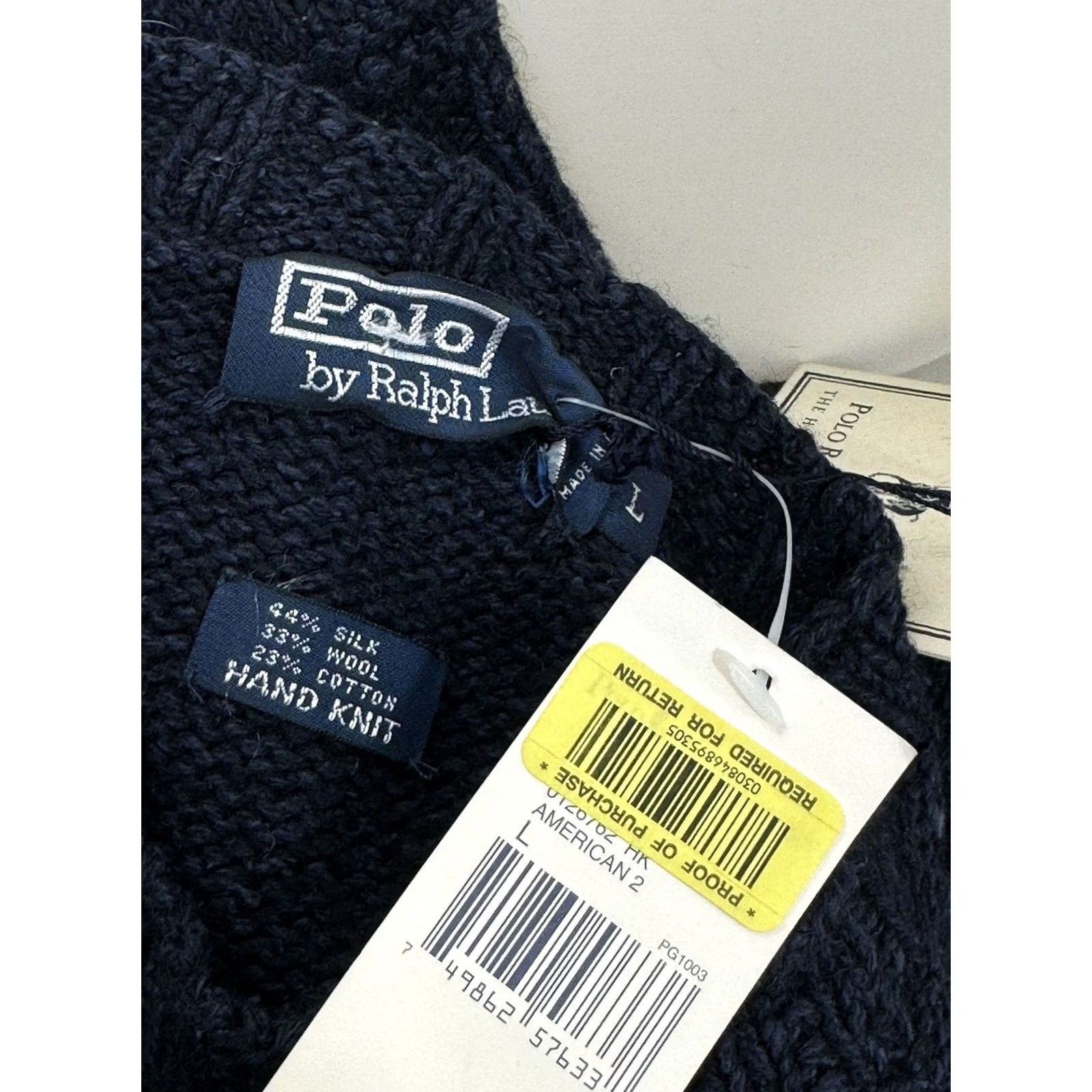 Ralph Lauren POLO RALPH LAUREN Sweater Mens L Silk Wool Hand Knit Pullover Blue Size US L / EU 52-54 / 3 - 5 Thumbnail