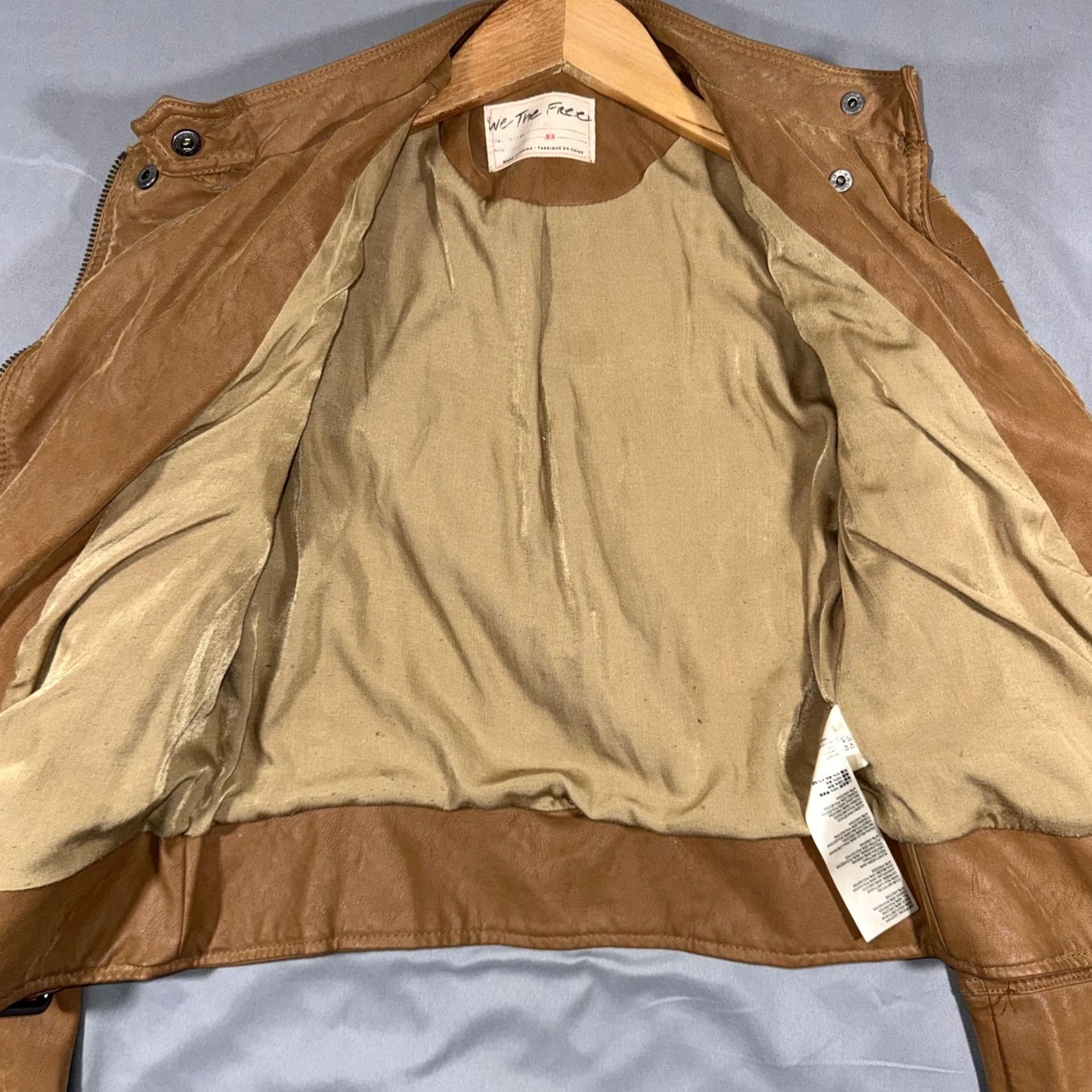Free People VINTAGE Free People Jacket Womens XS Brown Faux Leather Moto Zip Buckle We The Free Size XS / US 0-2 / IT 36-38 - 4 Thumbnail