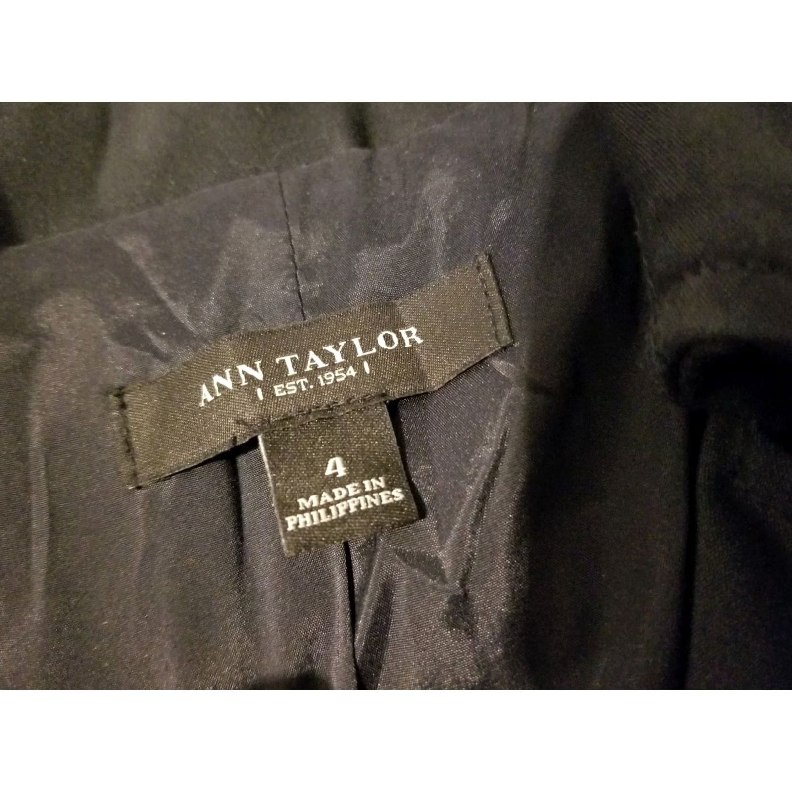 Ann Taylor Womens Ann Taylor Sports Jacket Blazer 4 Black Cotton Size S / US 4 / IT 40 - 3 Thumbnail