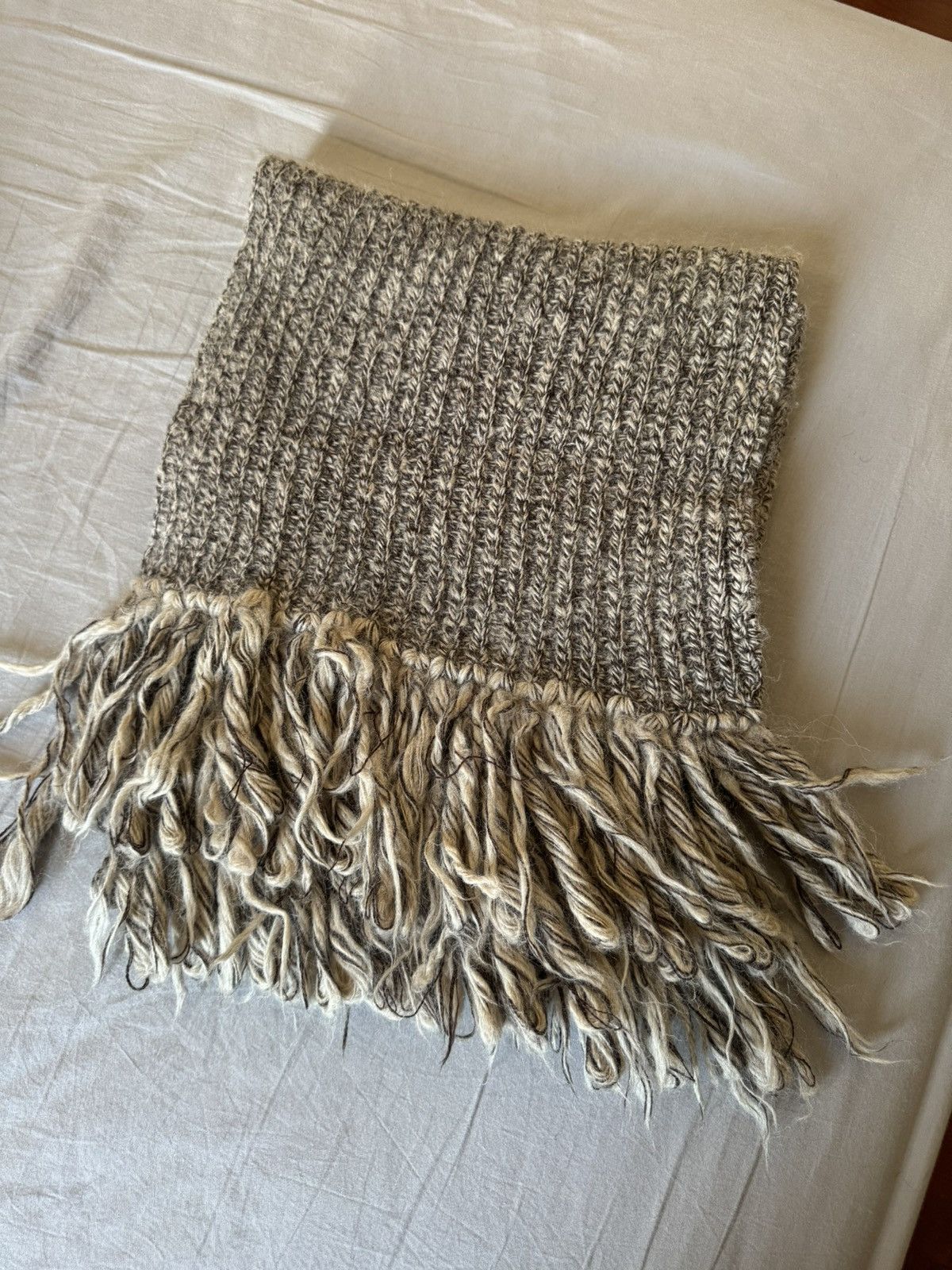 Junya Watanabe Beige Wool Blended Scarf Size ONE SIZE - 2 Thumbnail