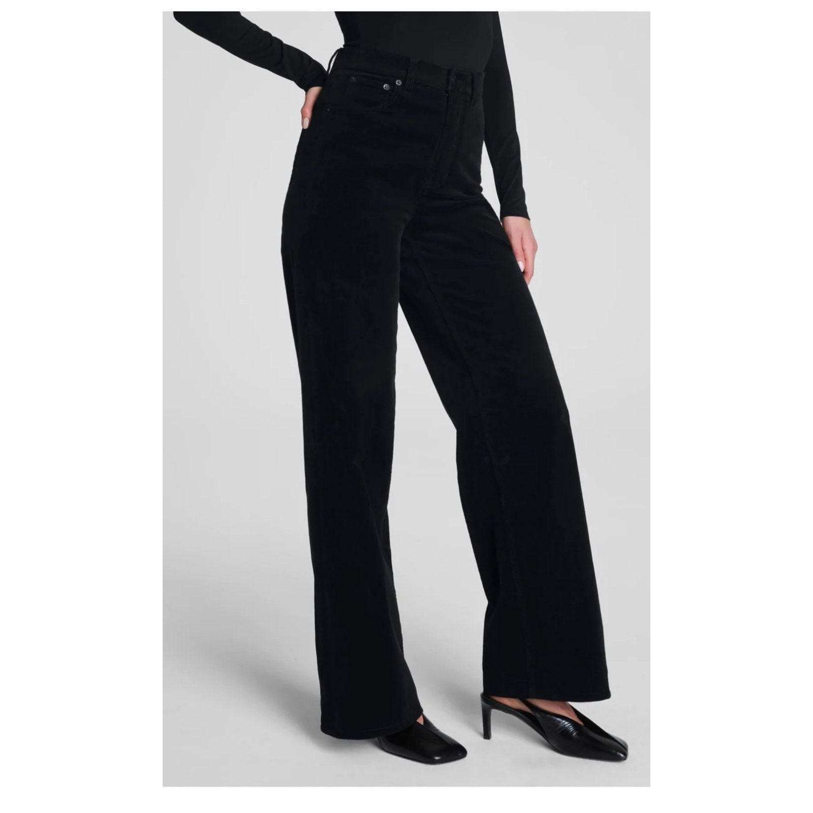 Spanx SPANX Black Corduroy Wide Leg Pants Women’s Size S Size 27" / US 4 / IT 40 - 12 Thumbnail