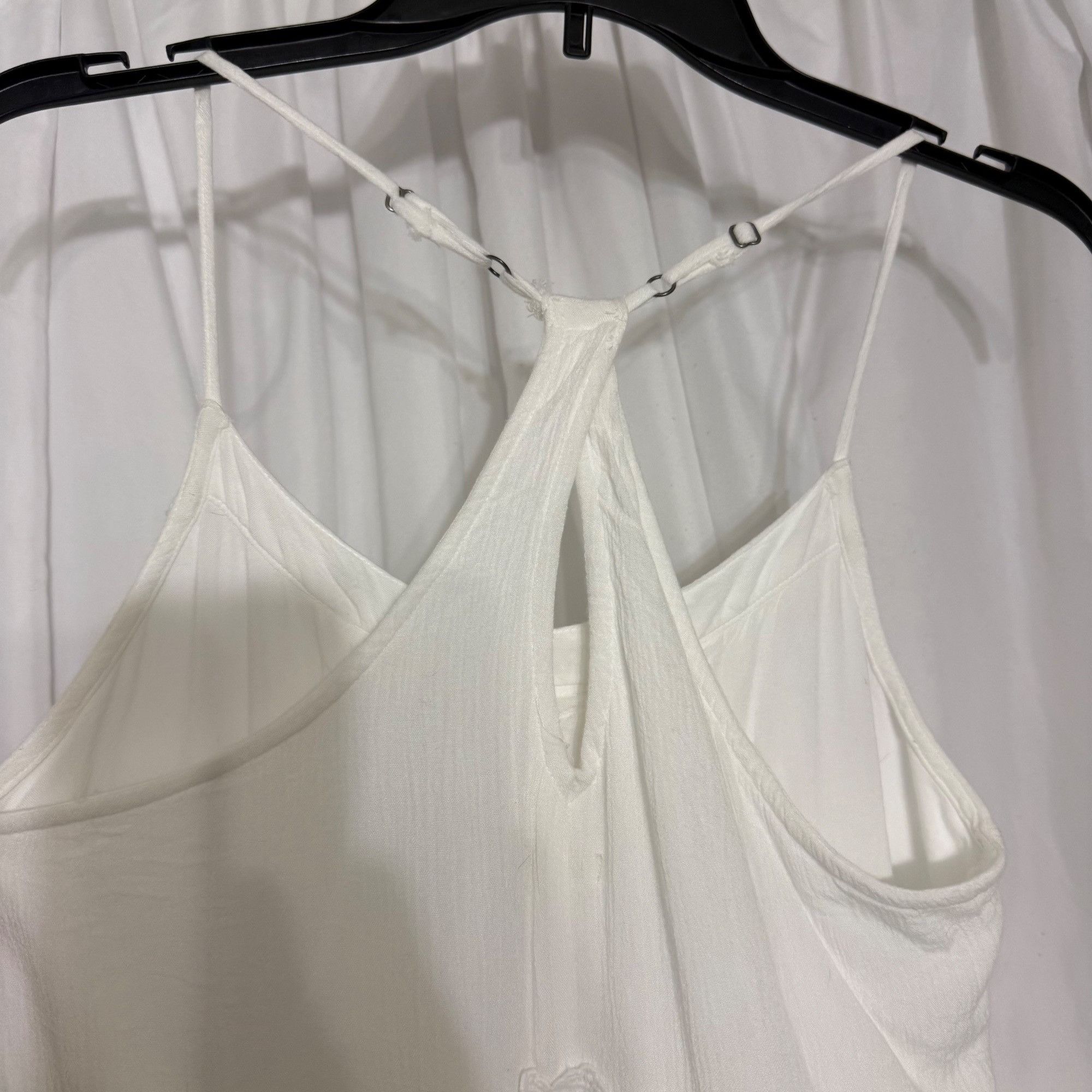Hollister Hollister Ivory Spaghetti Strap Sleeveless Tiered Mini Dress Size S / US 4 / IT 40 - 4 Thumbnail