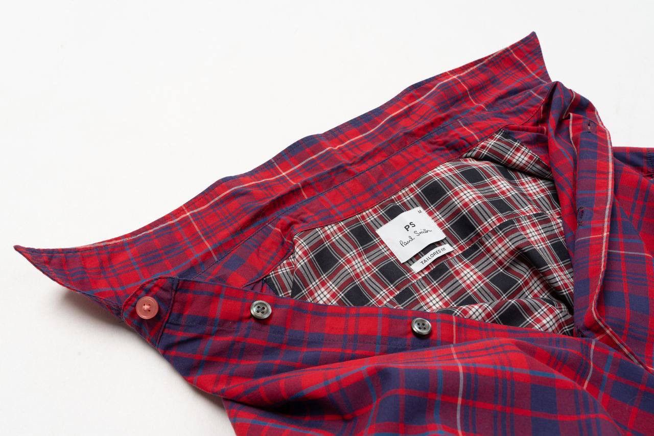 Paul Smith 🔵 PS PAUL SMITH Tailored Fit Checked Red Plaid Shirt Size US M / EU 48-50 / 2 - 19 Thumbnail