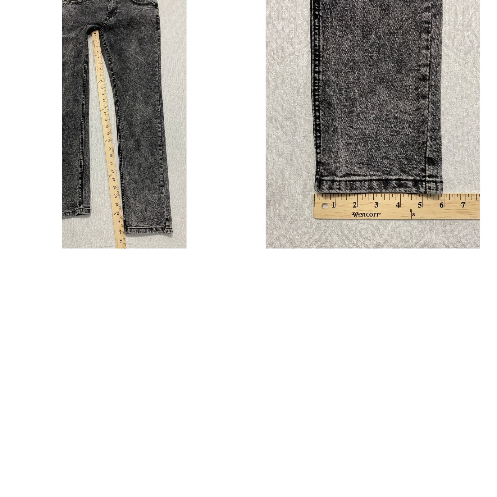 ASH SMOKE & ASH Denim Jeans Slim 30x30 Men Black Acid Wash Stretch Cotton Blend Jeans (Slim) Mens Size US 30 / EU 46 - 8 Thumbnail