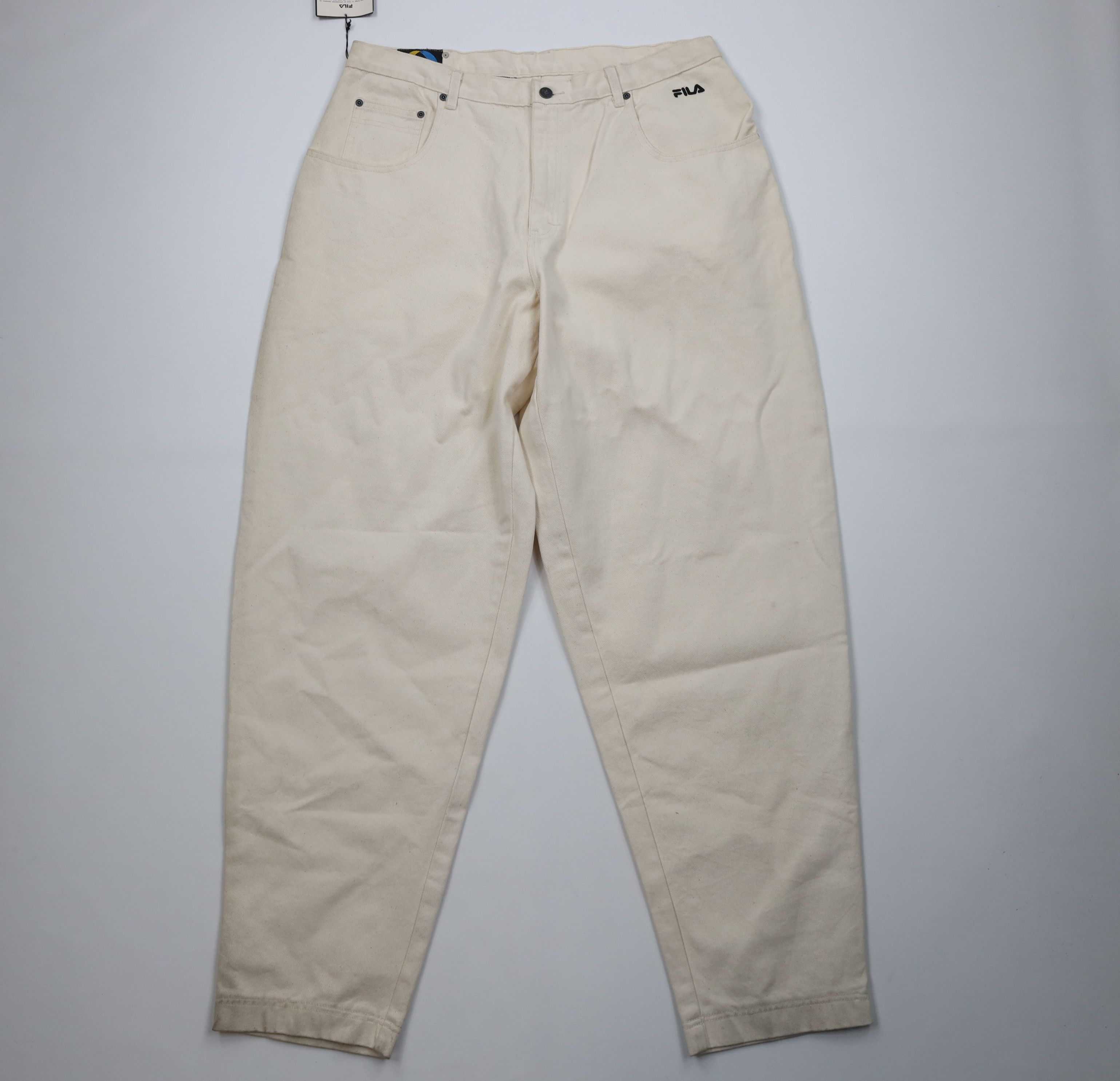 Fila Deadstock Vintage 90s Fila Baggy Skateboard Jeans Cream Size US 38 / EU 54 - 1 Thumbnail