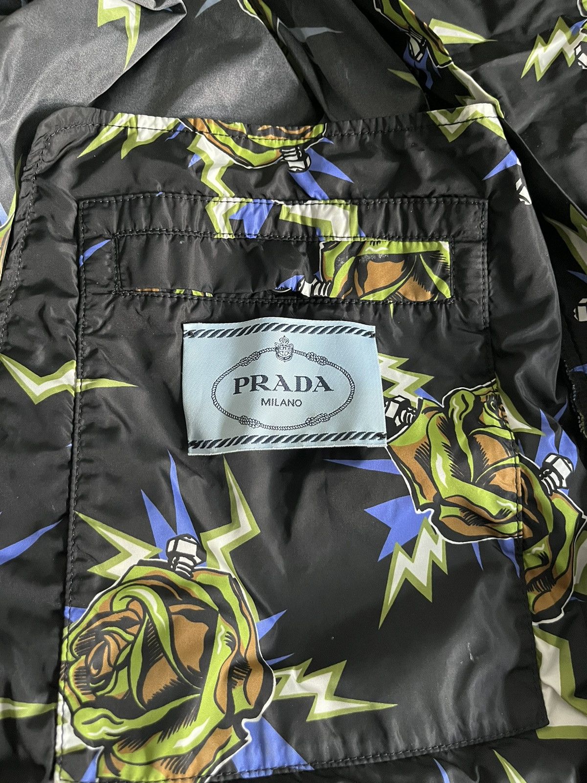 Prada Prada SS19 Lightning Rose Hooded Windbreaker Nylon Jacket Size US S / EU 44-46 / 1 - 9 Thumbnail