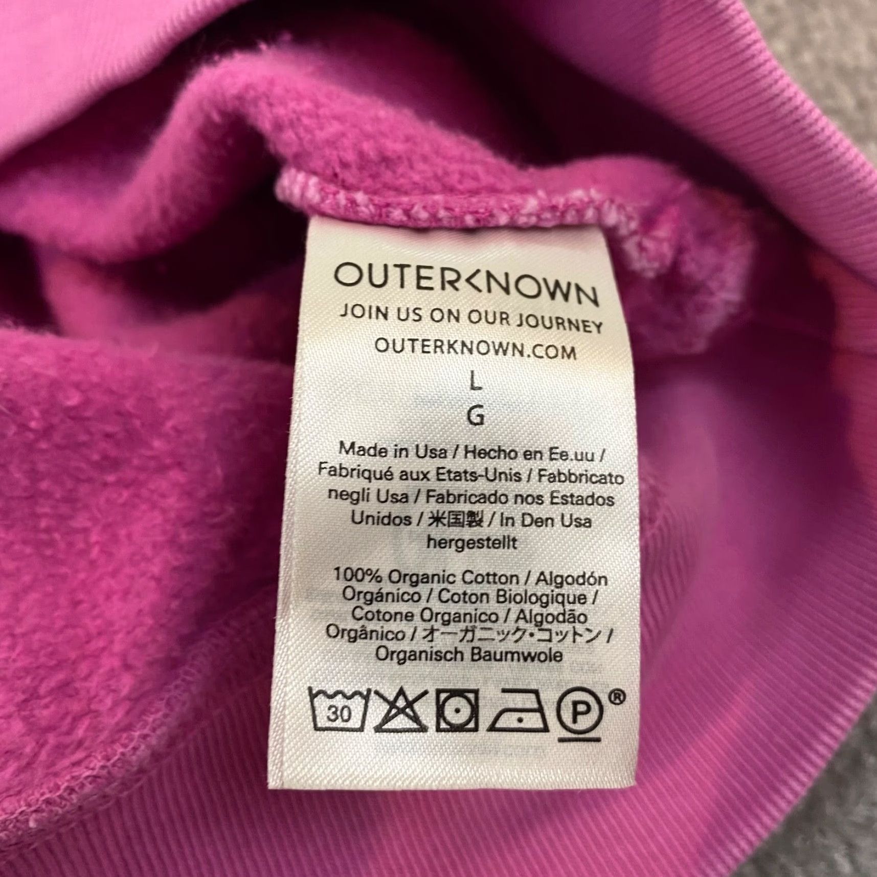 Outerknown VINTAGE OUTERKNOWN Hoodie Jacket Mens Large Pink Sunfade Hooded Long Sleeve USA Size US L / EU 52-54 / 3 - 3 Thumbnail