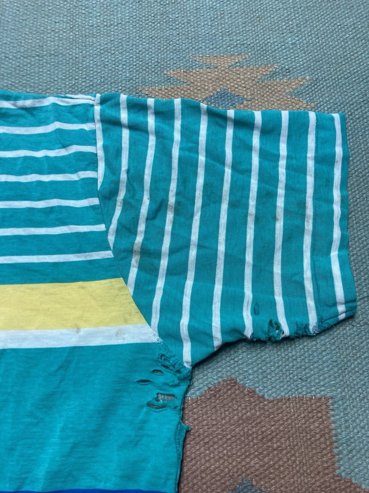Vintage 80s polo shirt striped soft worn distressed thrashed large Size US L / EU 52-54 / 3 - 9 Thumbnail