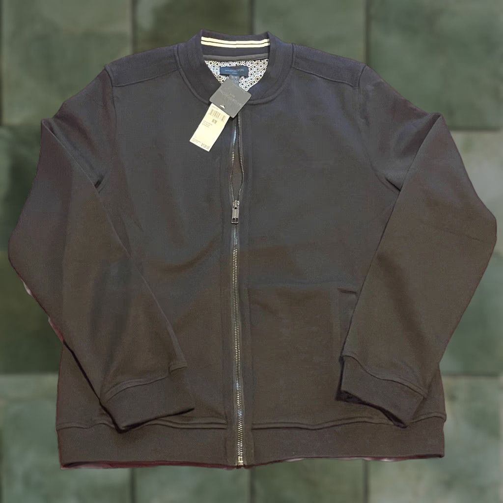 Vintage MAGASCHONI Bomber Jacket Zip-Up Men's Medium Black Cotton NWT Size US M / EU 48-50 / 2 - 1 Thumbnail