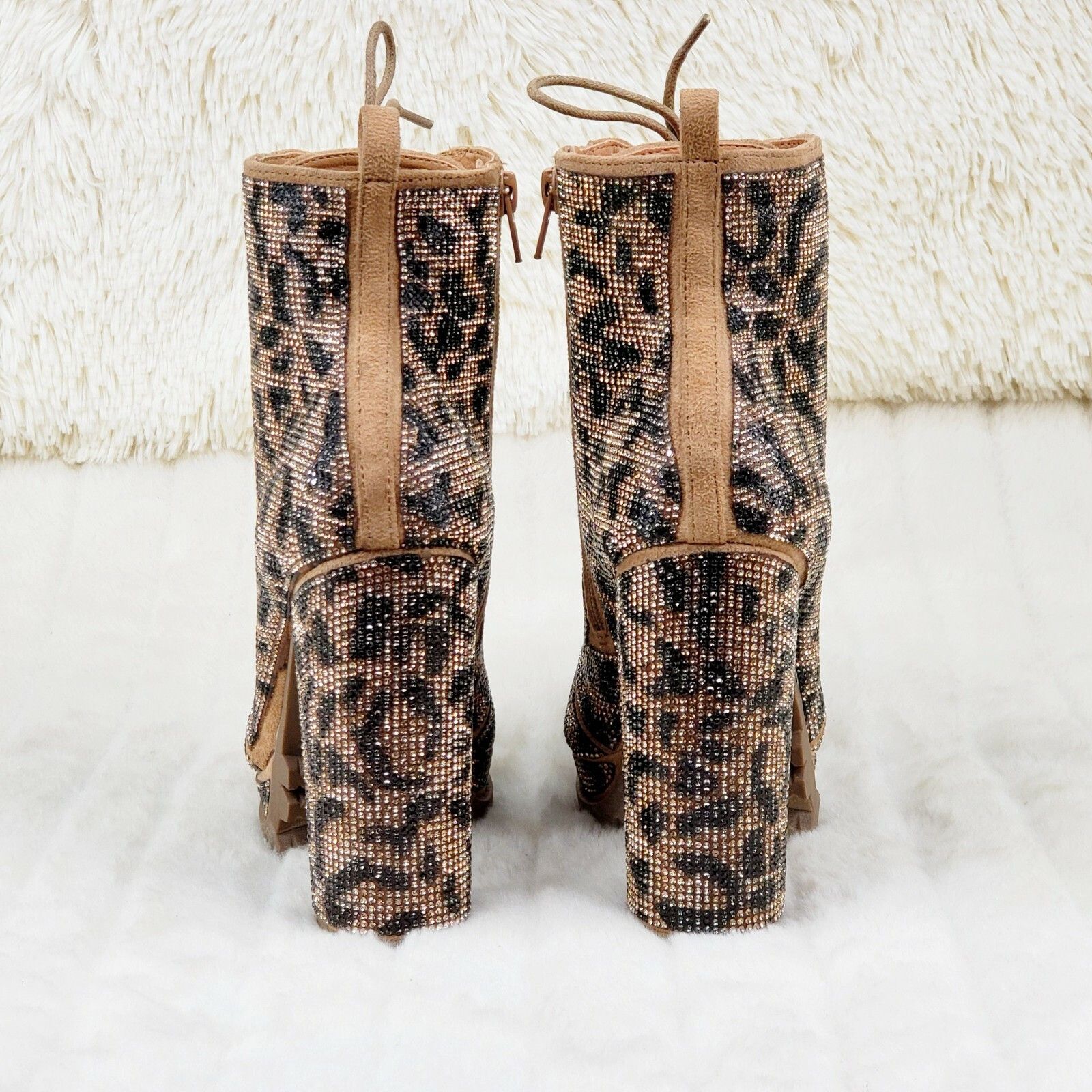 Other Wild Diva Vivian 15 Leopard Rhinestone High Heel Platform A Size US 7 / IT 37 - 6 Thumbnail