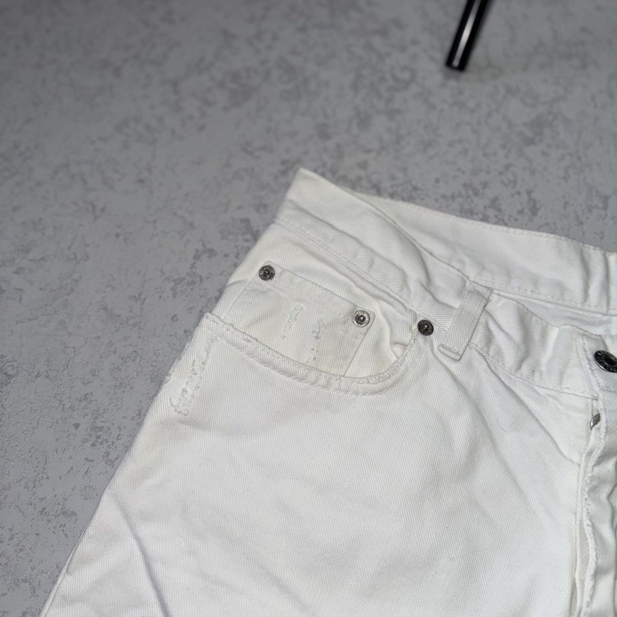 Helmut Lang Helmut Lang 00s Vintage Broken Denim White Pant/Jeans Size US 33 - 6 Thumbnail