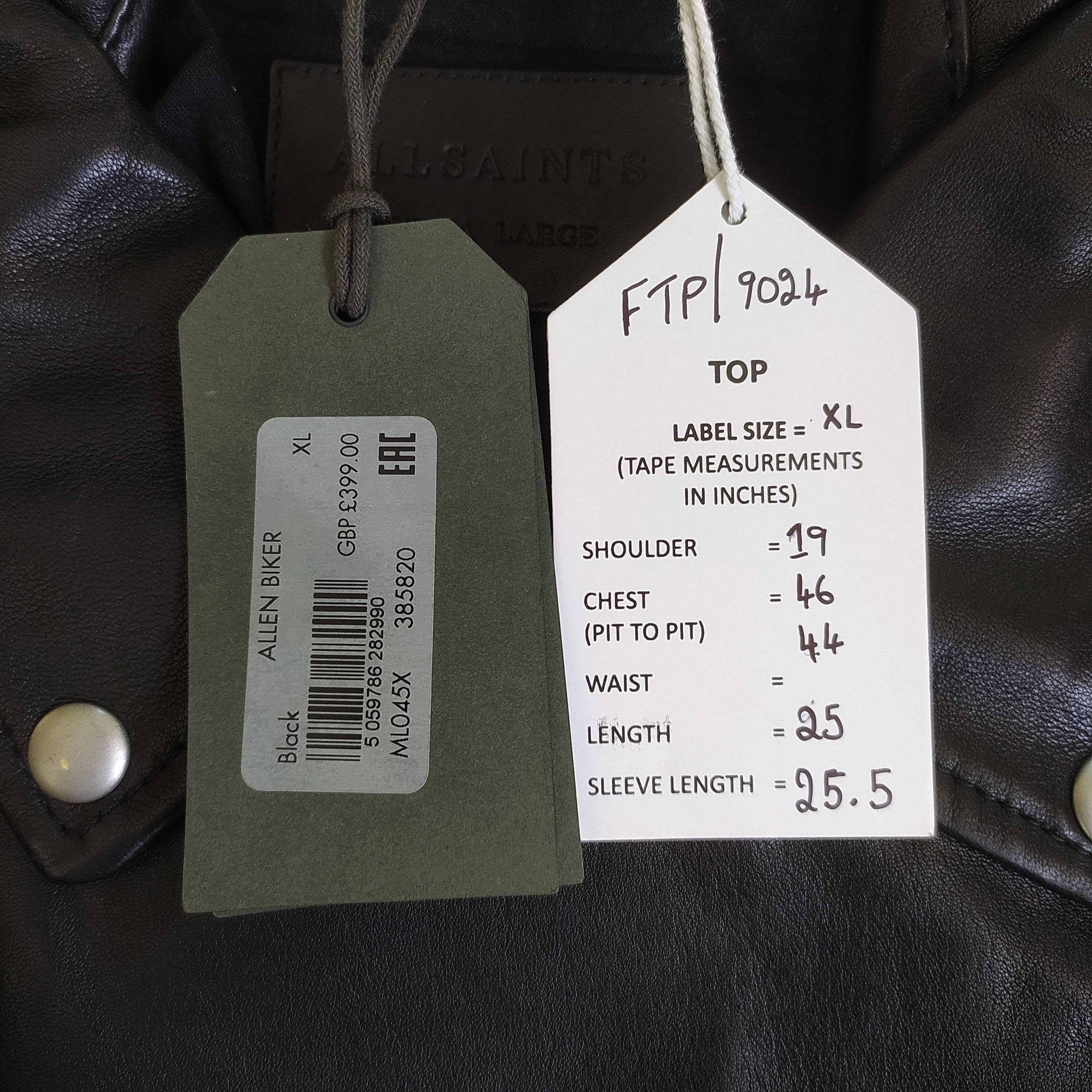 Allsaints ALLSAINTS Allen Biker Leather Jacket Free SHIPPING FTP/9024 Size US XL / EU 56 / 4 - 10 Thumbnail