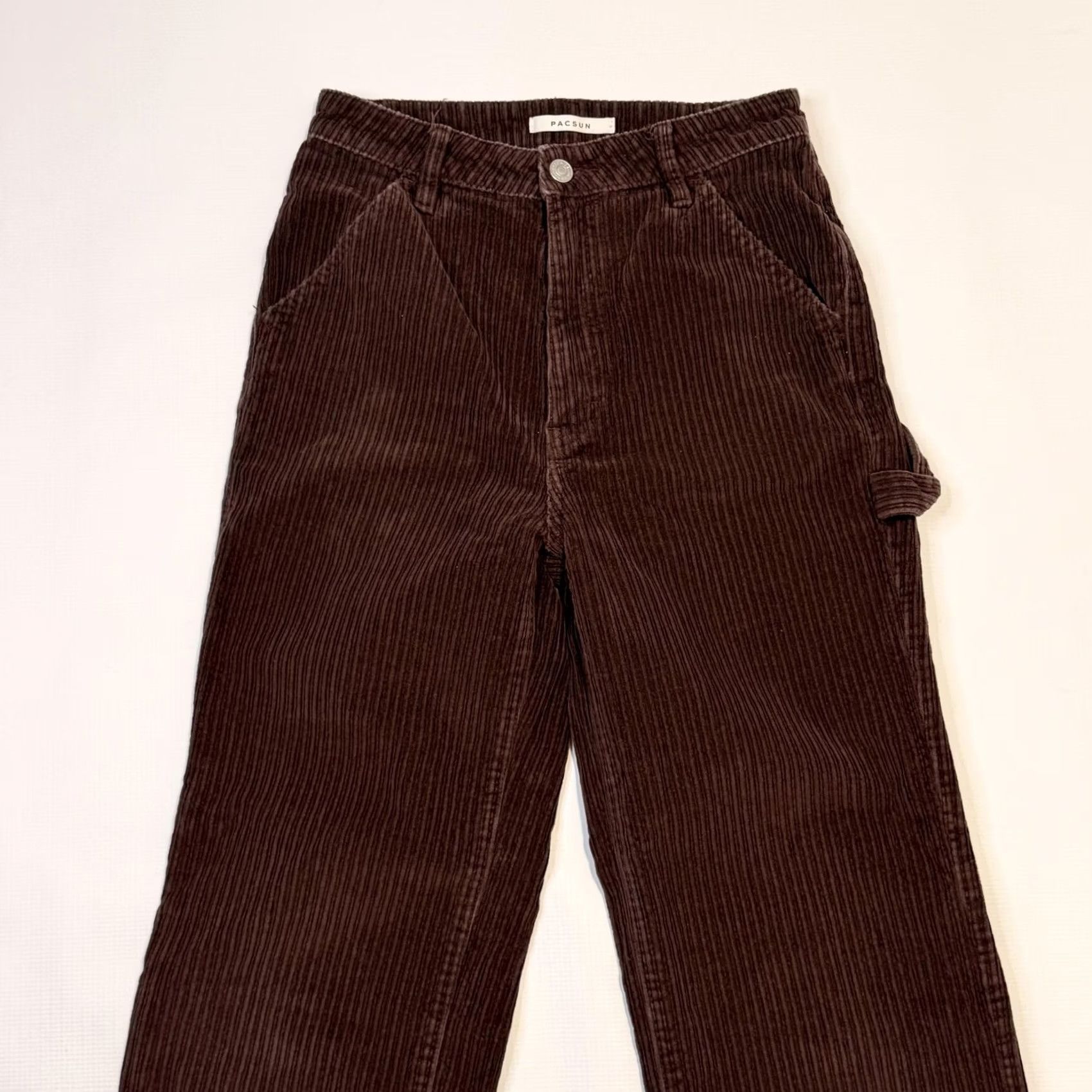 Pacsun PacSun Pants Juniors 26 Brown 90s BF Carpenter Corduroy Straight Leg Relaxed Womens Size 26" / US 2 / IT 38 - 3 Thumbnail