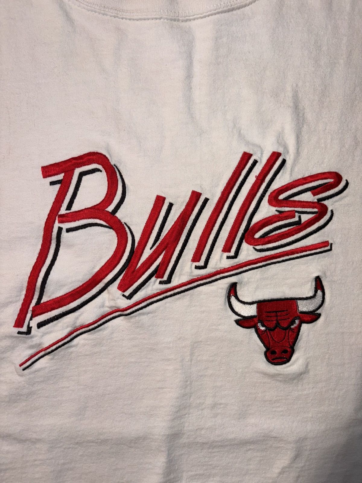 NBA Vtg Midwest Embroidery Chicago Bulls Script Logo 90s USA NBA Size US XXL / EU 58 / 5 - 2 Thumbnail