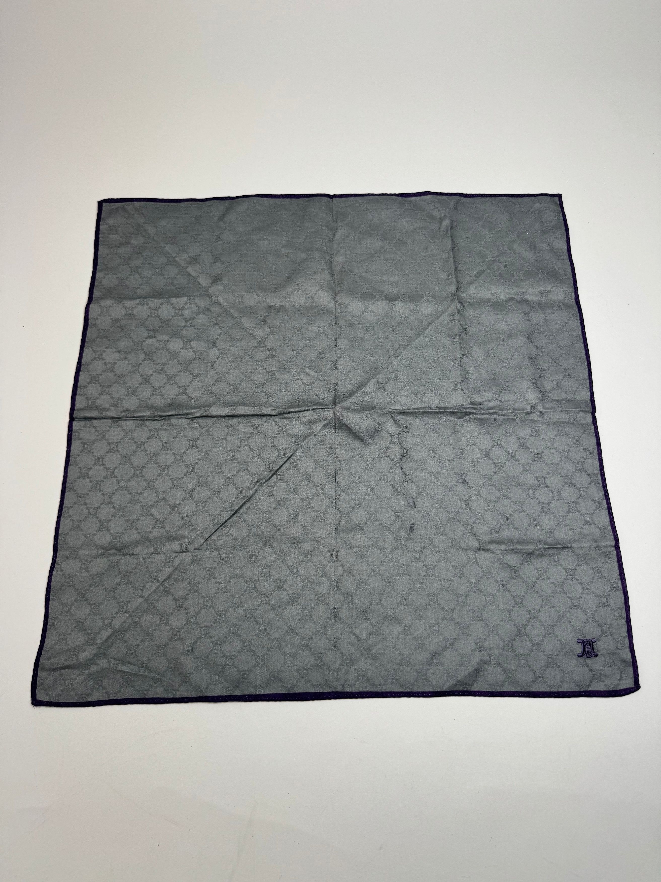 Celine Vintage Monogram Scarf Silver Blue Size ONE SIZE - 1 Thumbnail