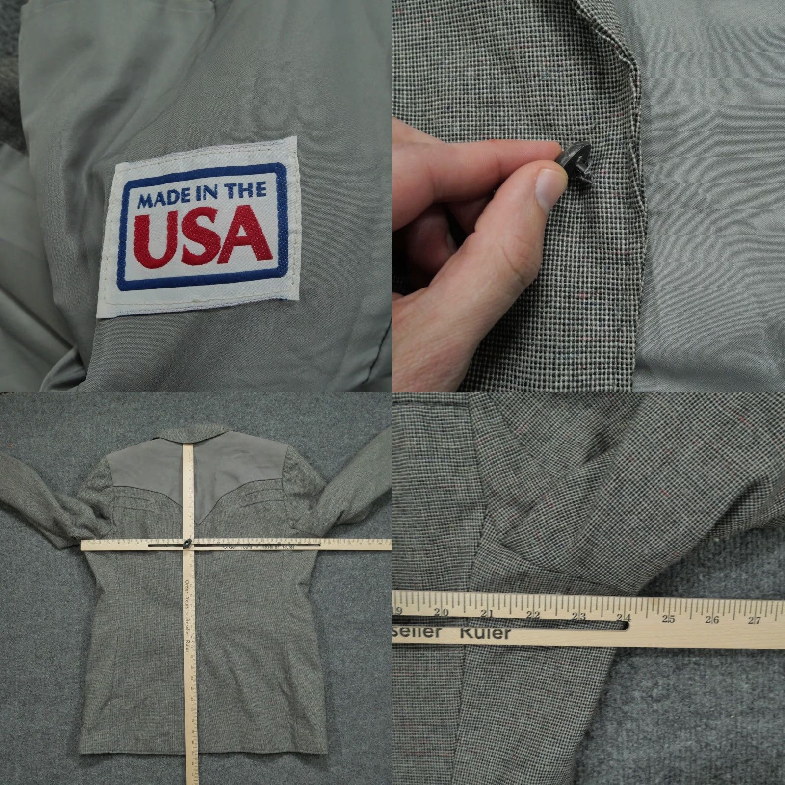 Vintage VINTAGE Pioneer Wear Jacket Blazer 44L 44 Long Grey Wool Blend Mens Size 44R - 9 Thumbnail