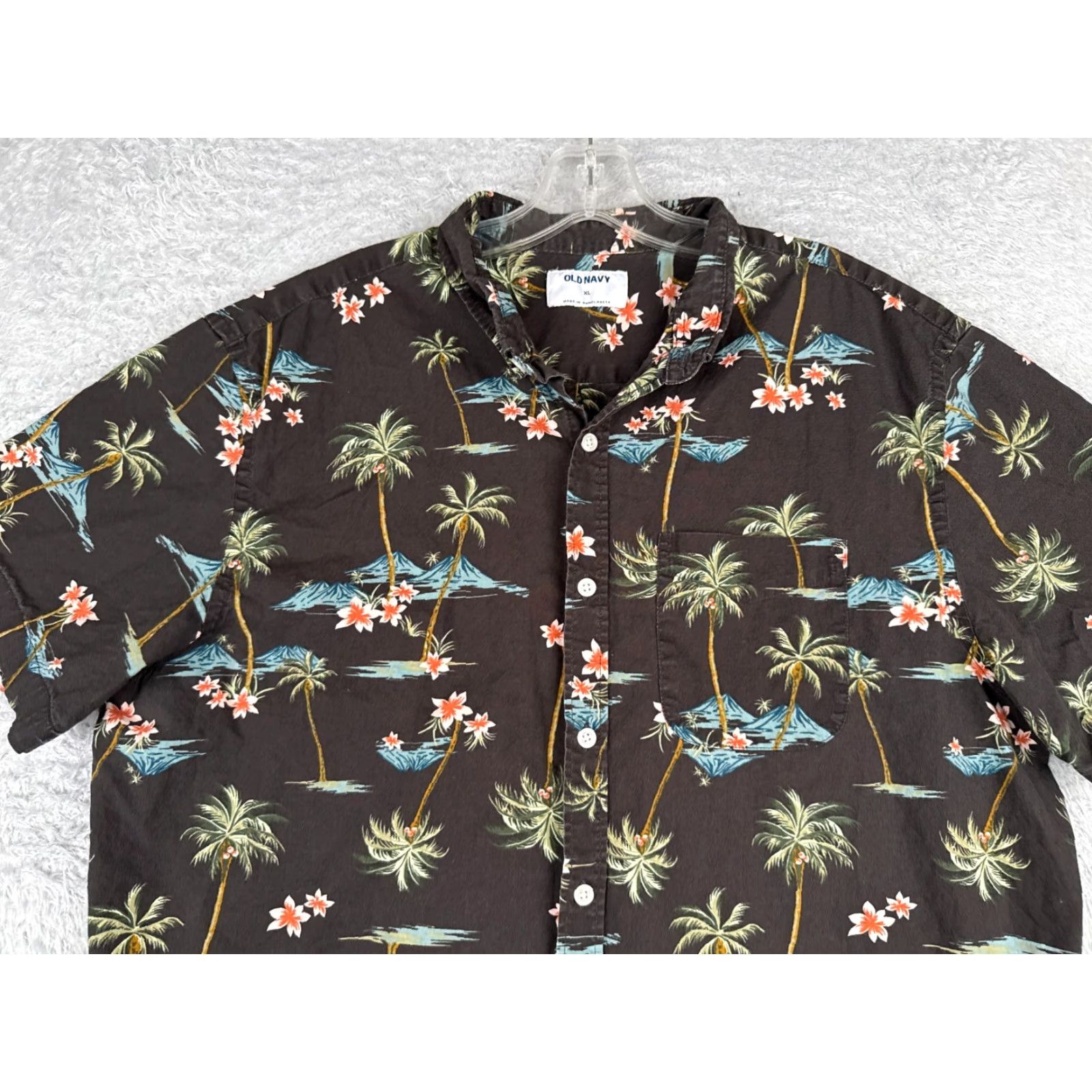 Old Navy VINTAGE Old Navy Shirt Men XL Black Floral Button-Up Cotton Blend Hawaiian Size US XL / EU 56 / 4 - 4 Thumbnail