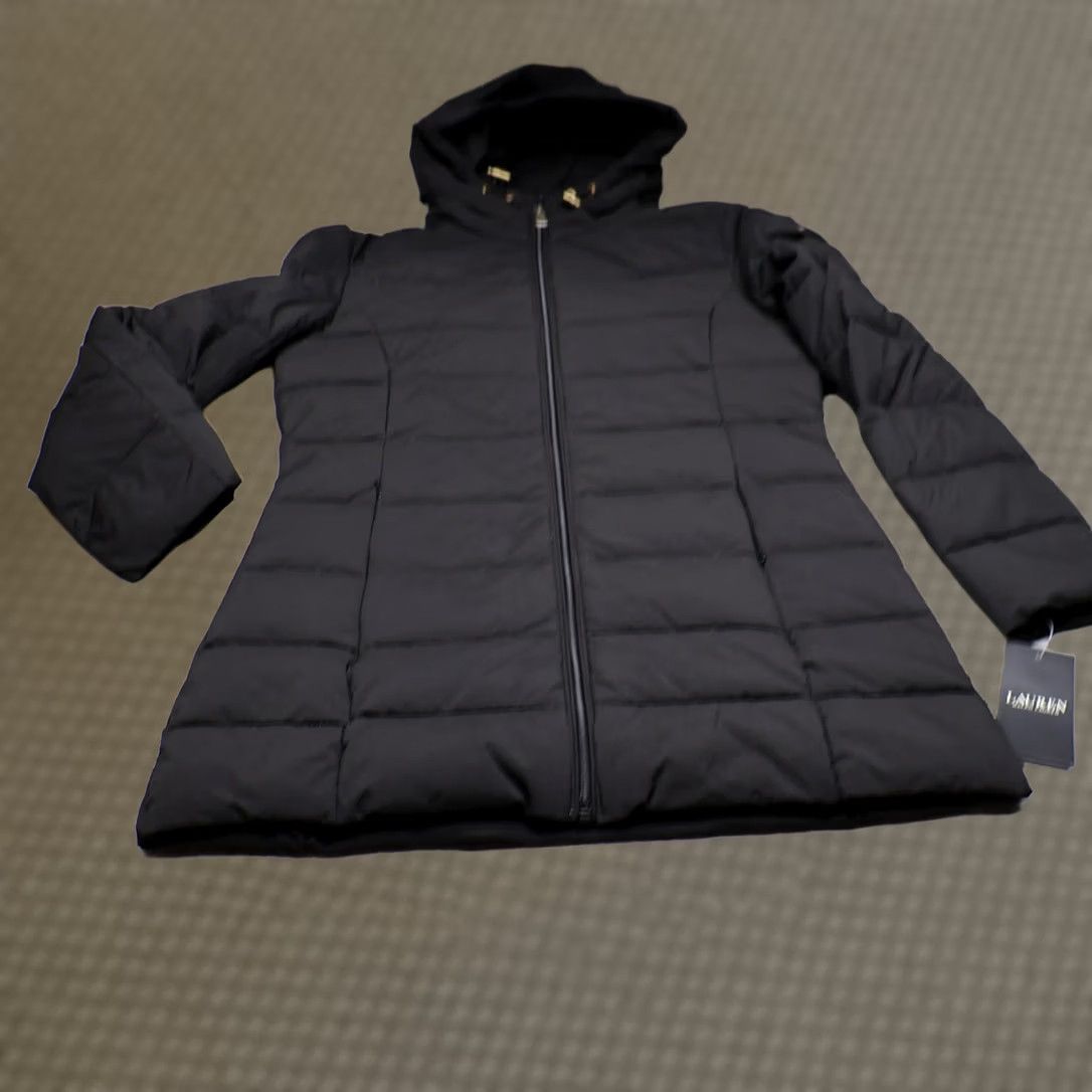 Ralph Lauren Lauren Ralph Lauren Puffer Jacket Women Petite Small Black Quilted Winter Designer NWD Size S / US 4 / IT 40 - 1 Thumbnail