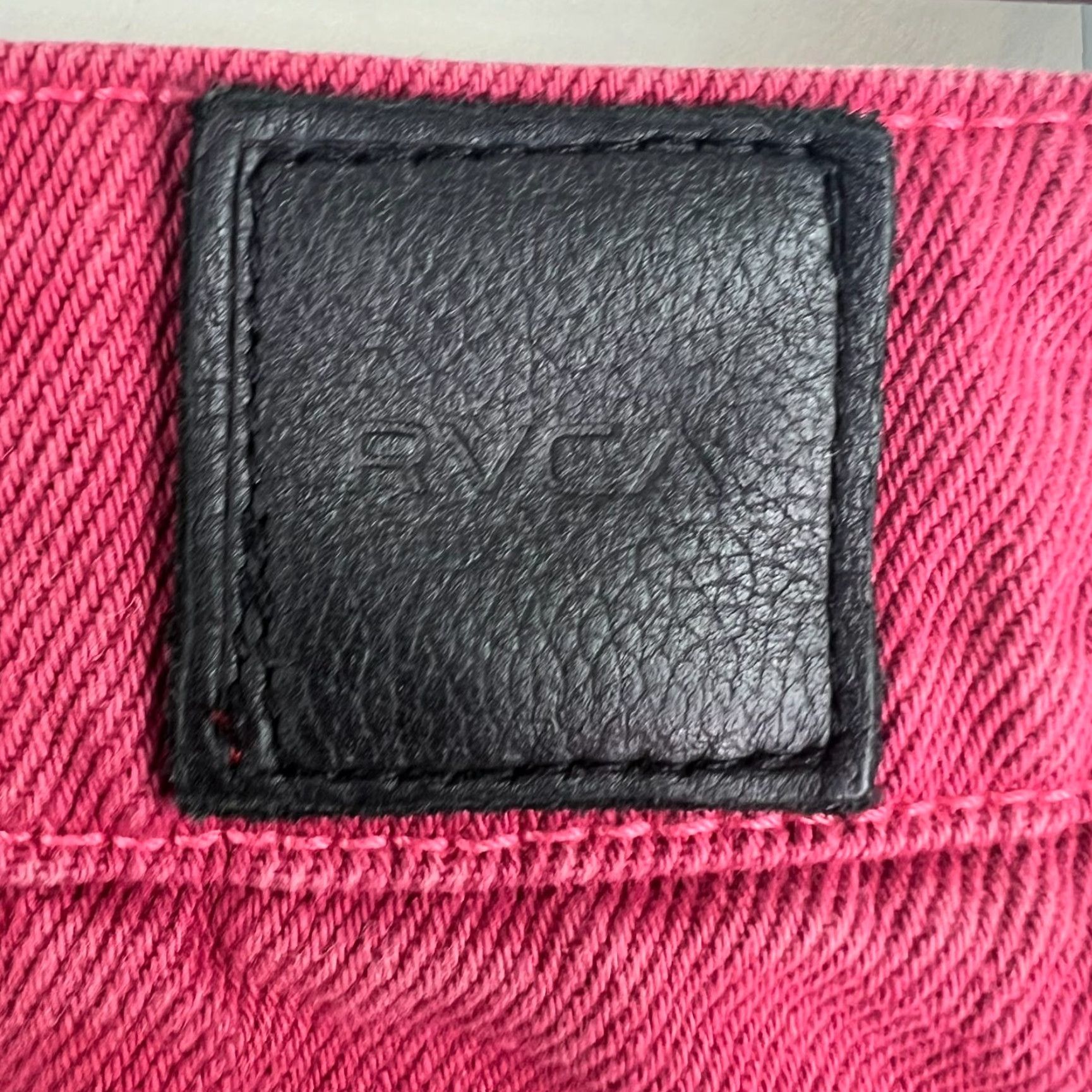 RVCA RVCA Denim Mini Skirt Womens Size 28 Red Pockets Mid Rise Zip Button Casual Boho Beach 90s Womens Size 28" / US 6 / IT 42 - 5 Thumbnail