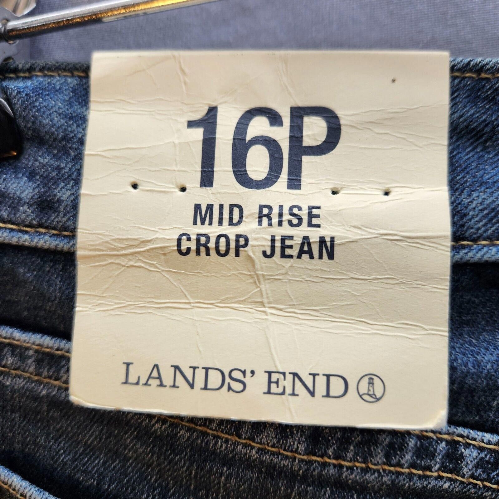Lands' End Lands End Mid Rise Crop Jeans Womens 16P New NWT Size 38" / US 16 / IT 52 - 11 Thumbnail