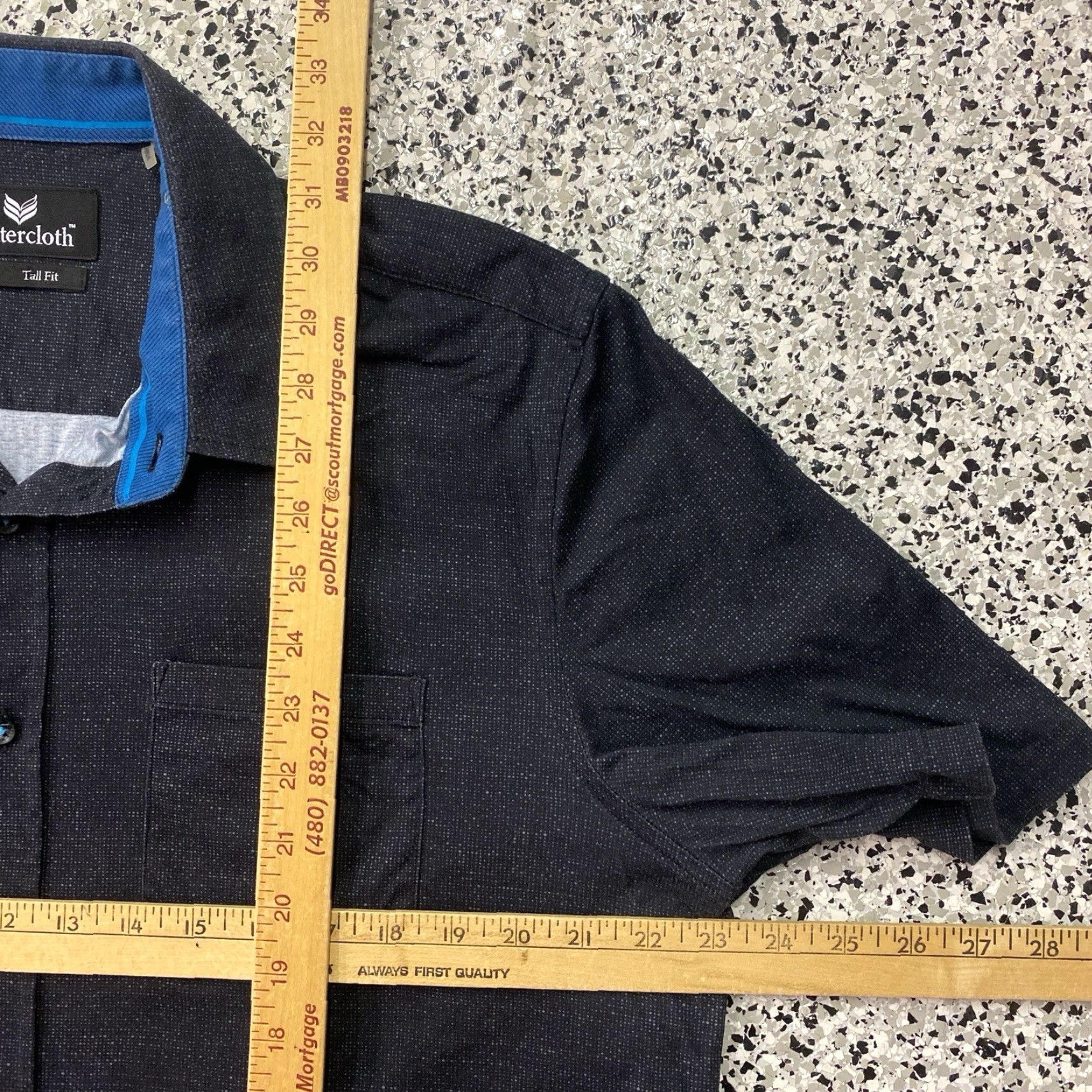 Vintage Buttercloth Shirt Mens XL Tall Button-Up Short Sleeve Geometric Print Casual Blue Cotton Knit Size US XL / EU 56 / 4 - 3 Thumbnail