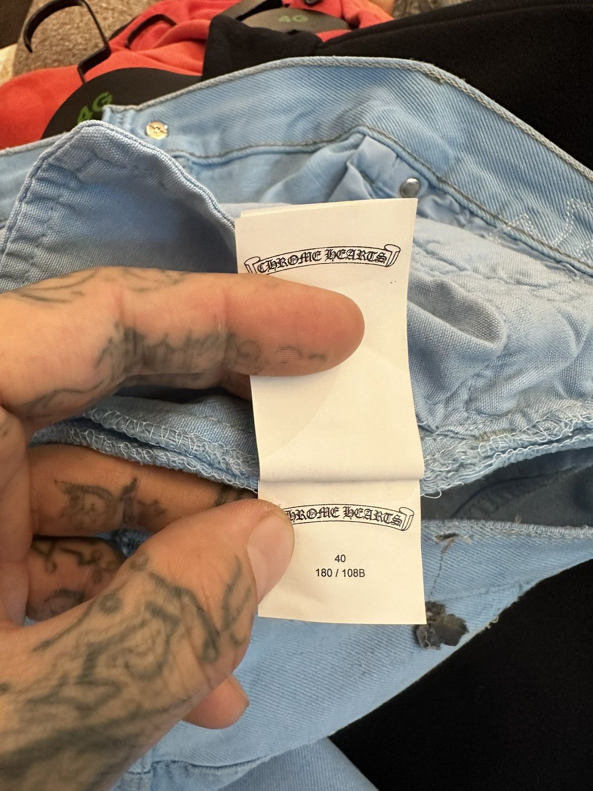 Chrome Hearts × Drake × Levi's DRAKE PERSONAL CHROME HEARTS CROSS PATCH JEANS Size US 40 / EU 56 - 19 Thumbnail