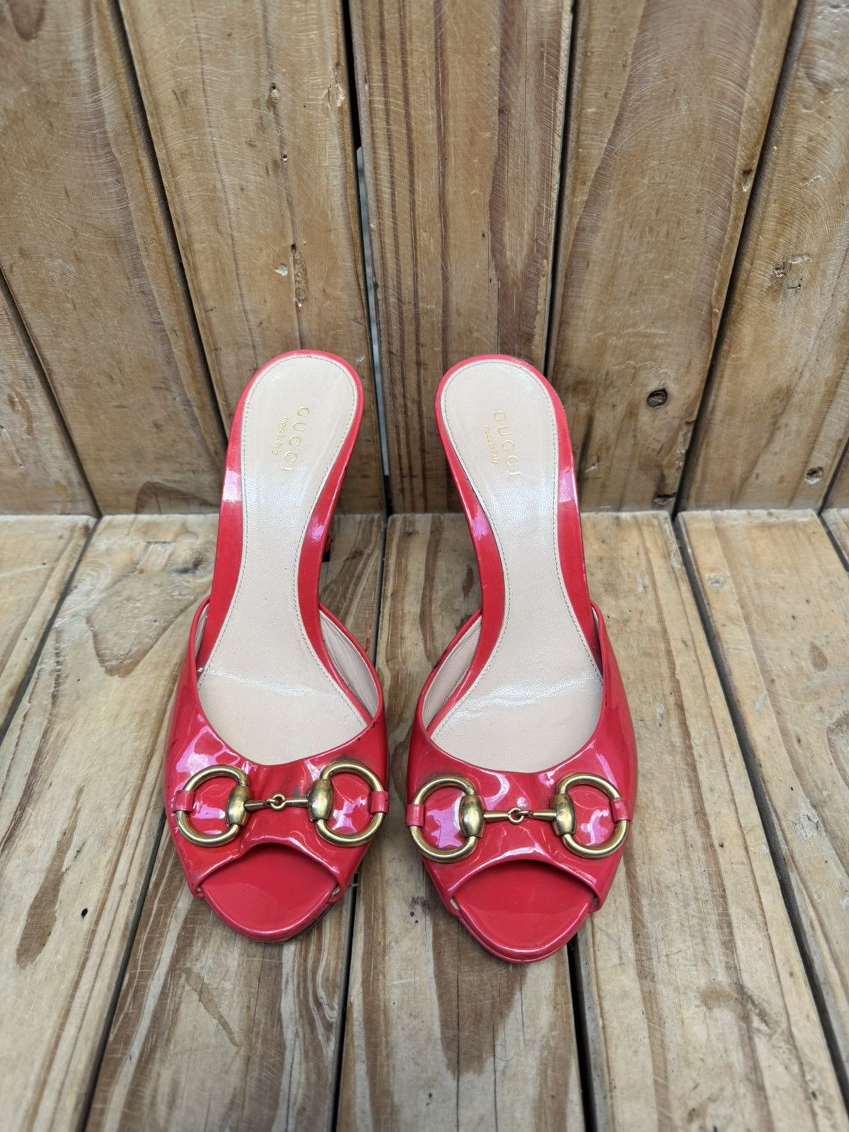 Gucci Gucci Red women’s slip on patent leather heels EUR 37.5 Size US 7.5 / IT 37.5 - 8 Thumbnail