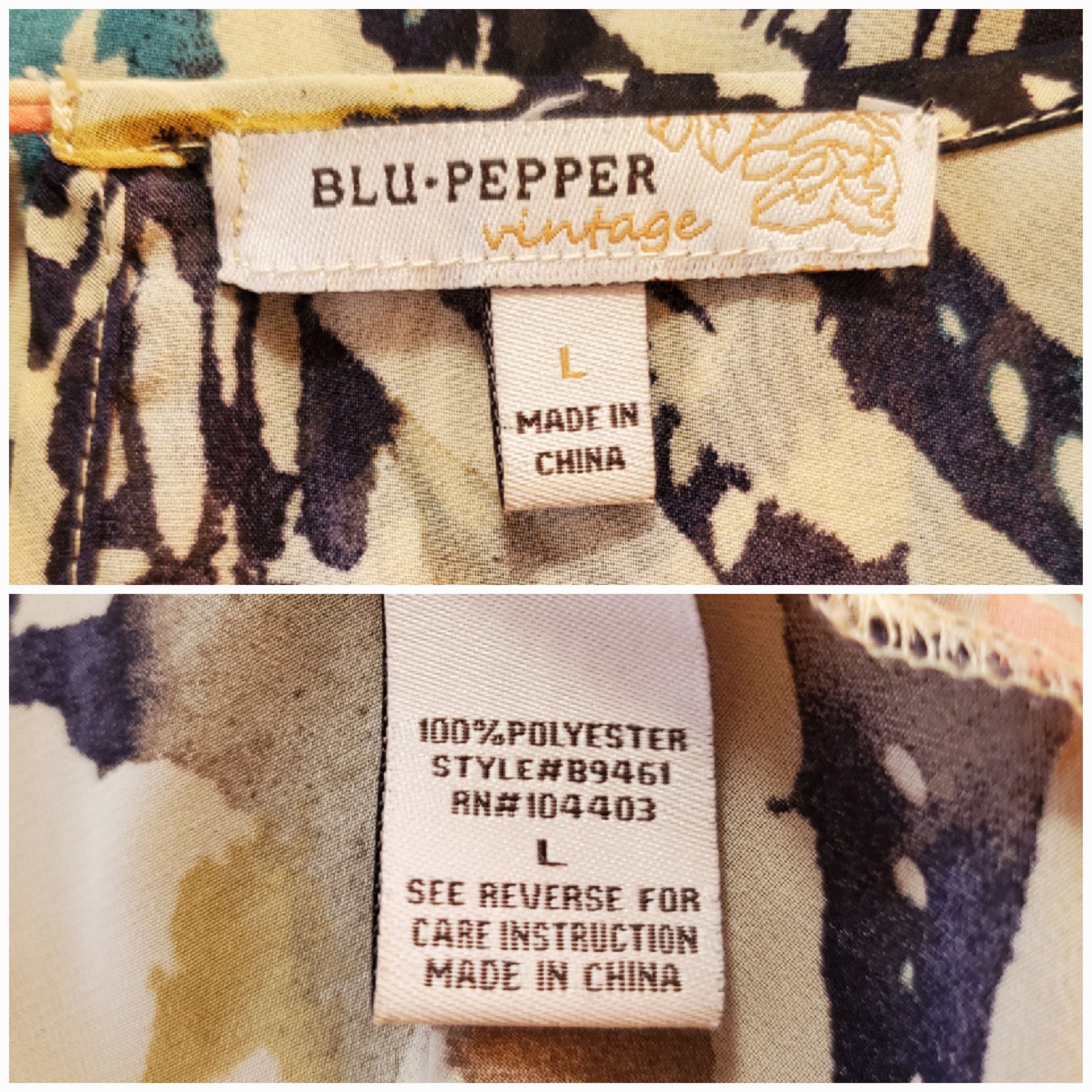 Other Blu Pepper Size L Blouse Long Bell Sleeve Ikat Pink Blue Size L / US 10 / IT 46 - 9 Thumbnail