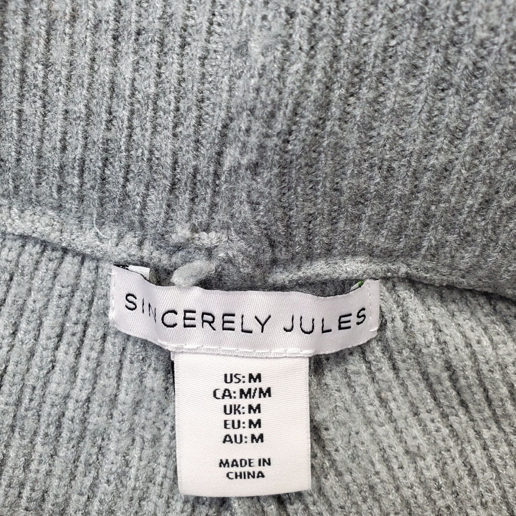 Vintage Sincerely Jules Pants Women Medium Gray Knit Wide-Leg Elastic Waist Trouser Size 32" / US 10 / IT 46 - 6 Thumbnail