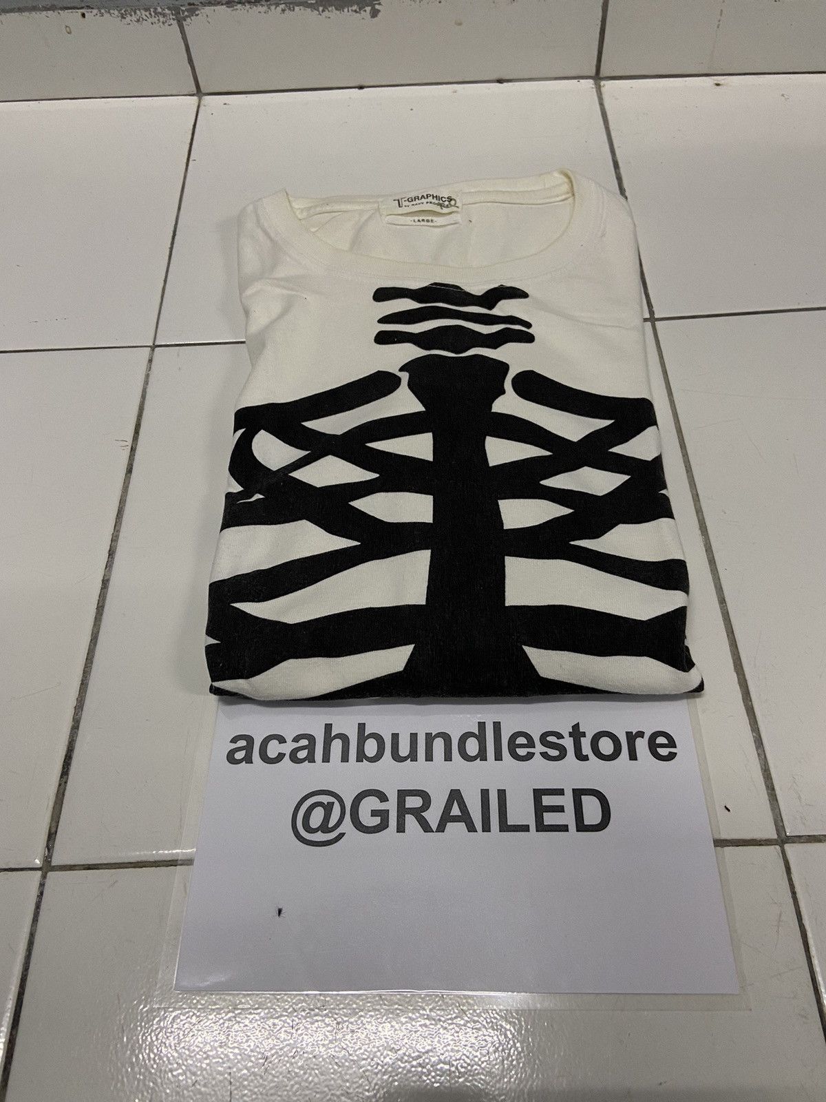 Japanese Brand SKELETON T-GRAPHIC BY NAVY PRODUCE LONG SLEEVE Size US M / EU 48-50 / 2 - 15 Thumbnail