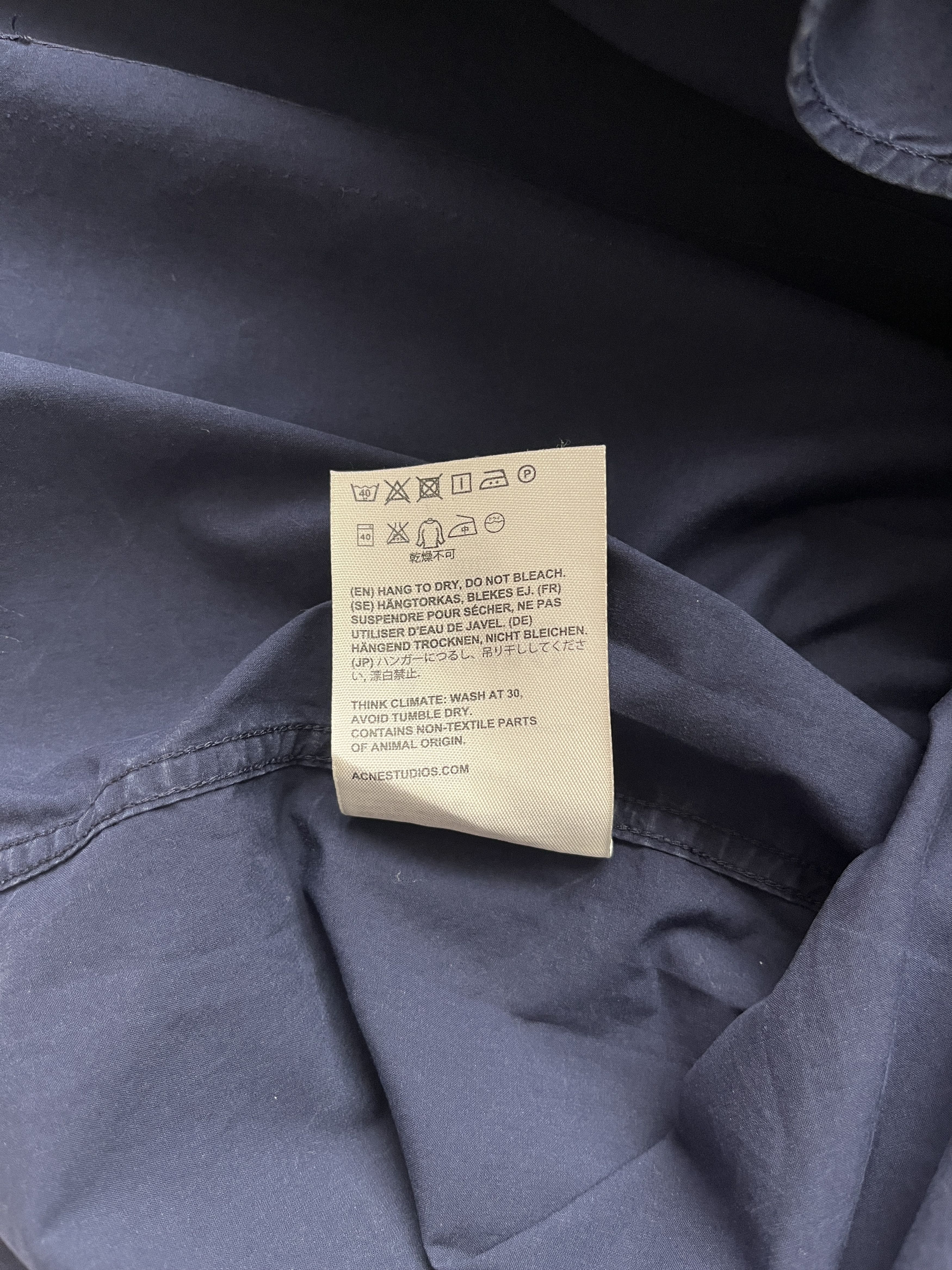 Acne Studios ⚡️QUICK SALE⚡️Acne Studios Navy Button Up Shirt Size US L / EU 52-54 / 3 - 5 Thumbnail