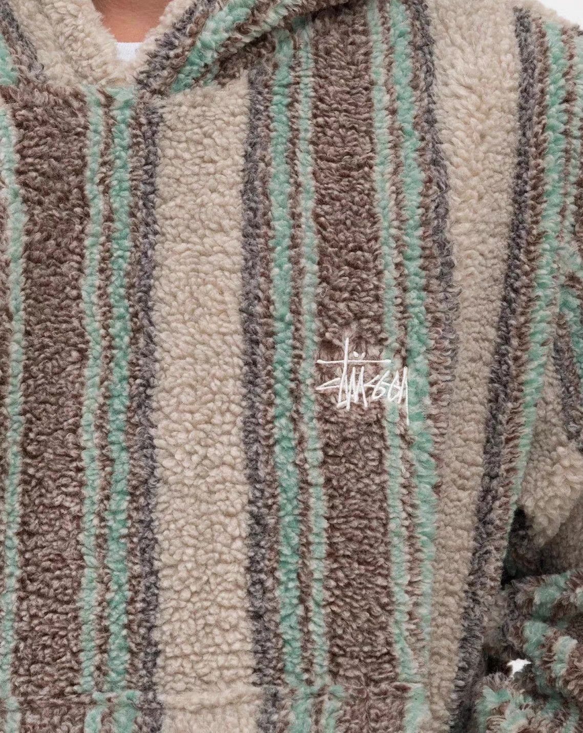 Stussy Stussy Unisex Stussy Stripe Sherpa Hoodie Ｑ22 Size US M / EU 48-50 / 2 - 2 Thumbnail