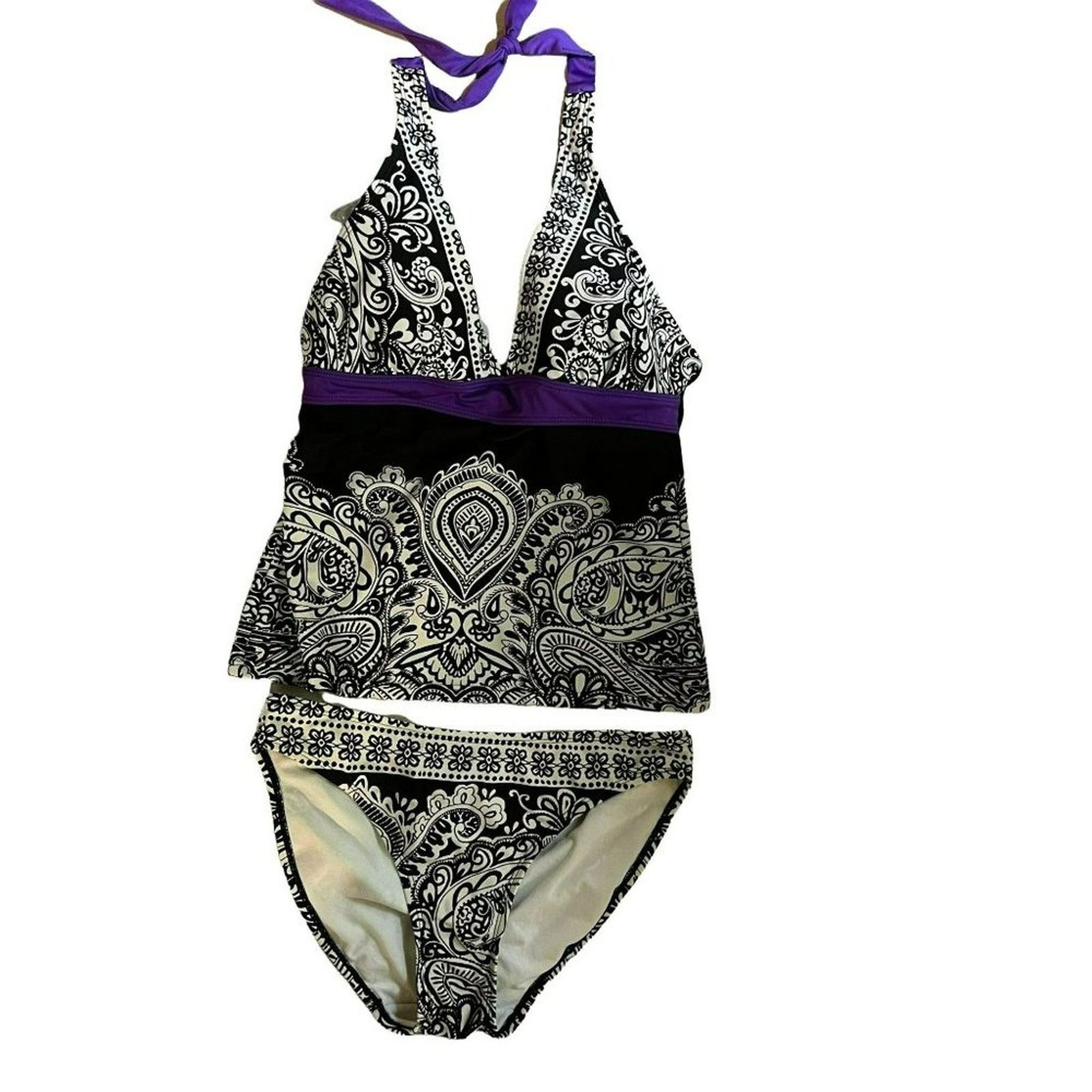 Athleta Athleta Paisley Bikini Bottom Black White Purple Small Size S / US 4 / IT 40 - 2 Thumbnail