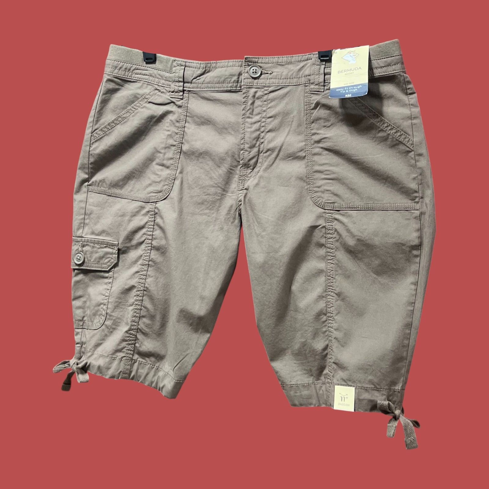 Other St. John's Bay - Women's Mid-Rise Cargo Bermuda Short - Brow Size 34" / US 12 / IT 48 - 17 Thumbnail