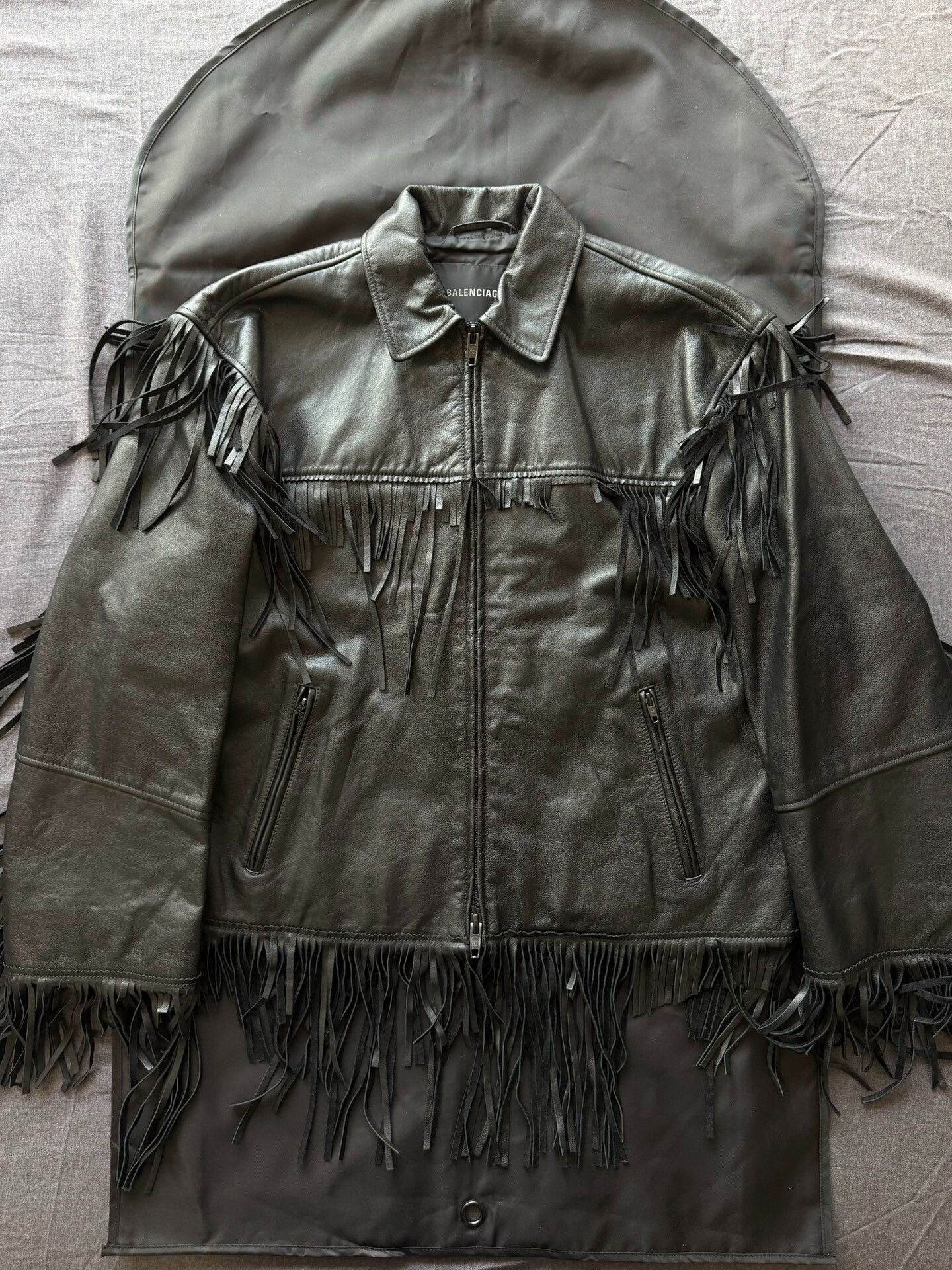 Balenciaga Balenciaga Fringed Leather Jacket Size XS / US 0-2 / IT 36-38 - 1 Thumbnail