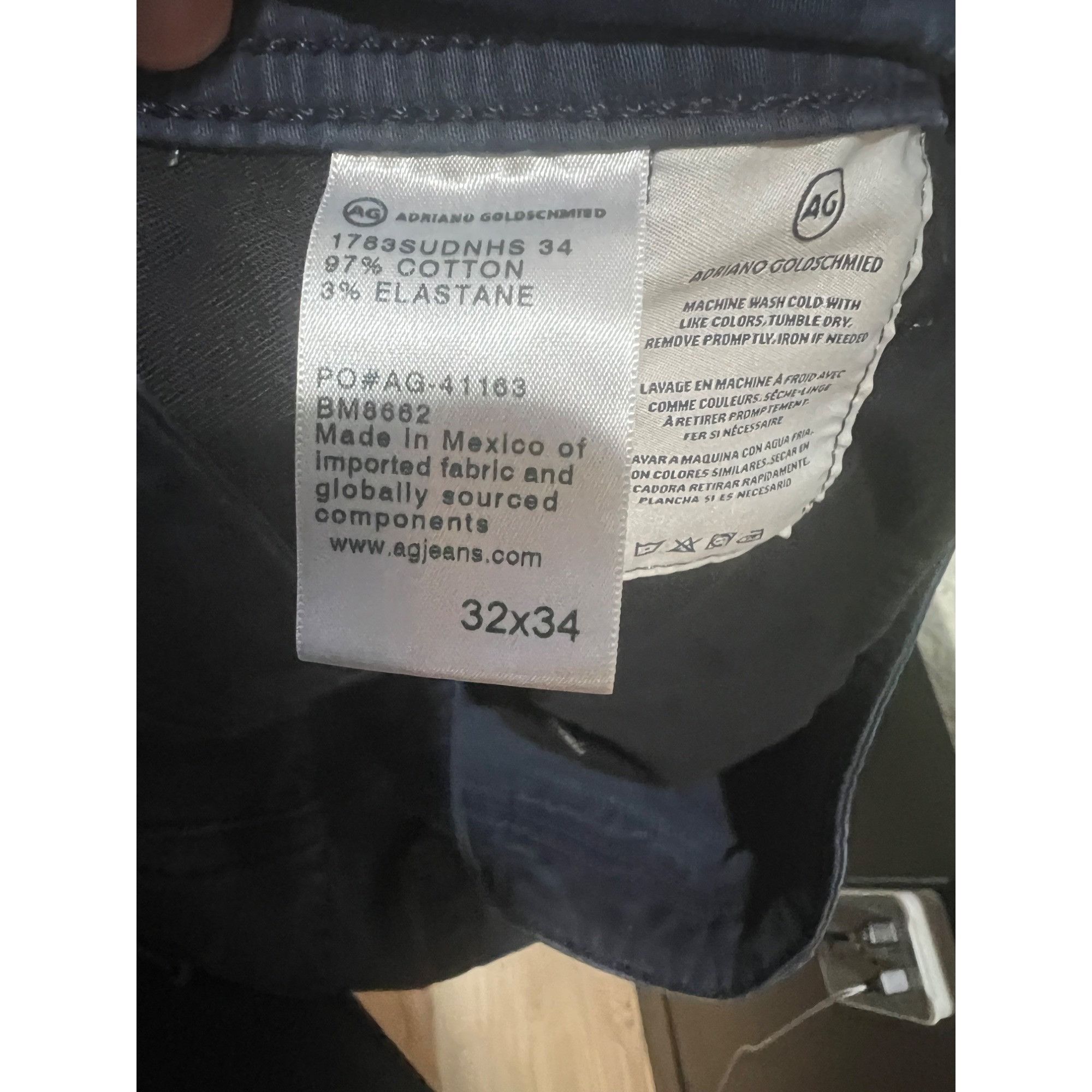AG Adriano Goldschmied Adriano Goldschmied The Tellis Modern Slim Mens Blue Chinos Size US 32 / EU 48 - 5 Thumbnail