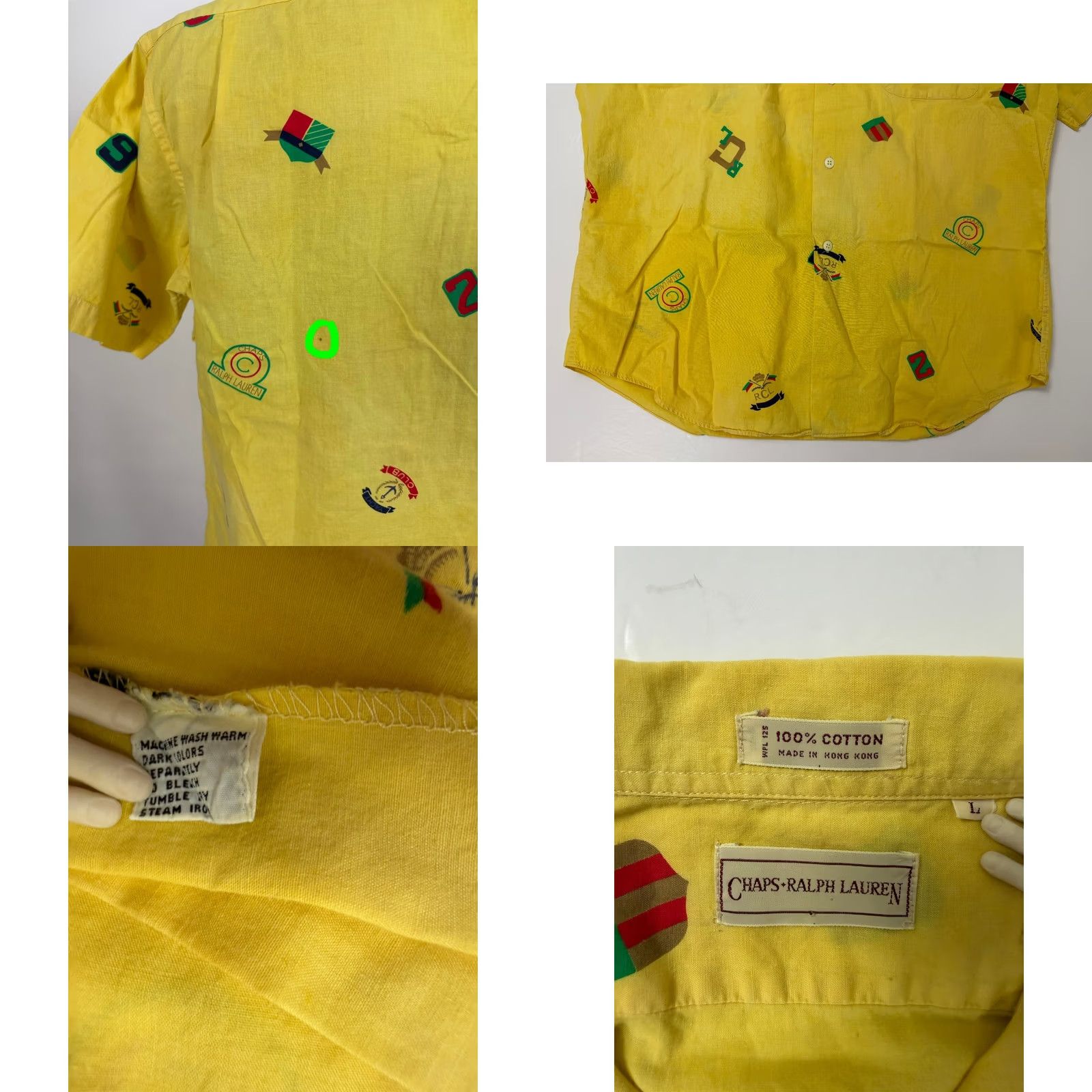 Chaps VINTAGE Chaps Ralph Lauren Shirt Men Large Camp Collar Yacht Crest Logo Surf Shirt Size US L / EU 52-54 / 3 - 8 Thumbnail
