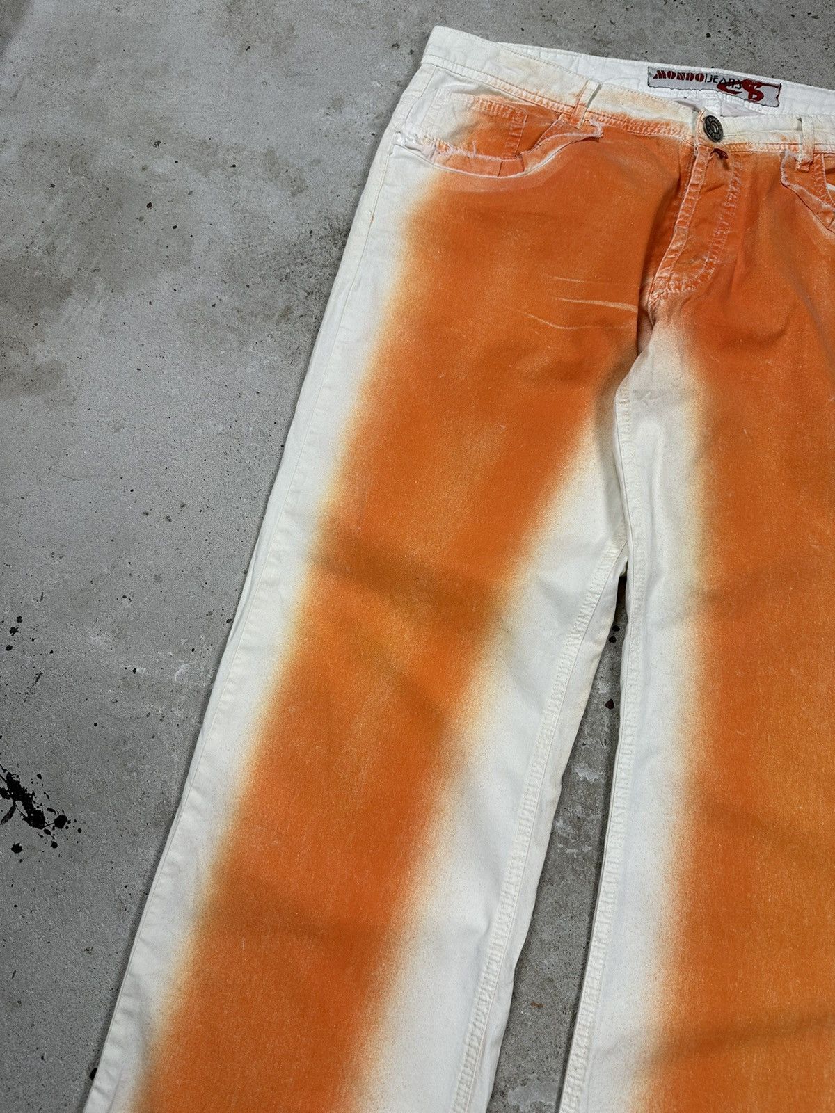 Japanese Brand × Vintage Vintage y2k Orange and White Washed Casual Pants Size US 36 / EU 52 - 5 Thumbnail