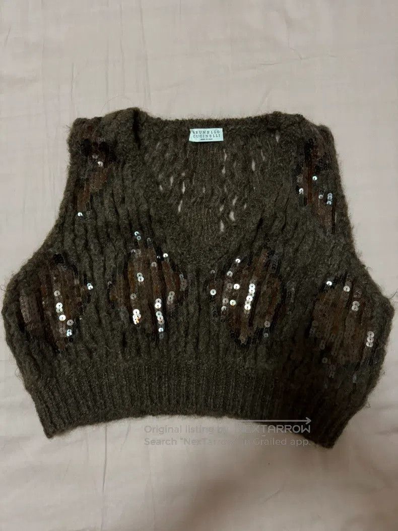 Brunello Cucinelli Brunello Cucinelli Brown Sequin Vest Size M / US 6-8 / IT 42-44 - 3 Thumbnail