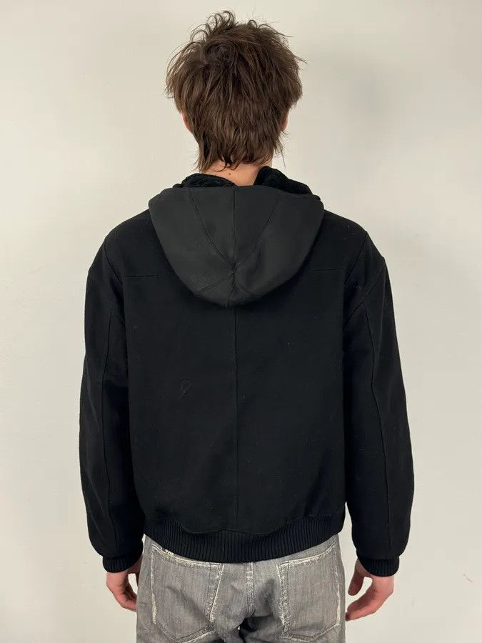 Dior 2010s Dior Black Wool & Leather Hooded Cozy Jacket by Kris Van Assche Size US M / EU 48-50 / 2 - 3 Thumbnail