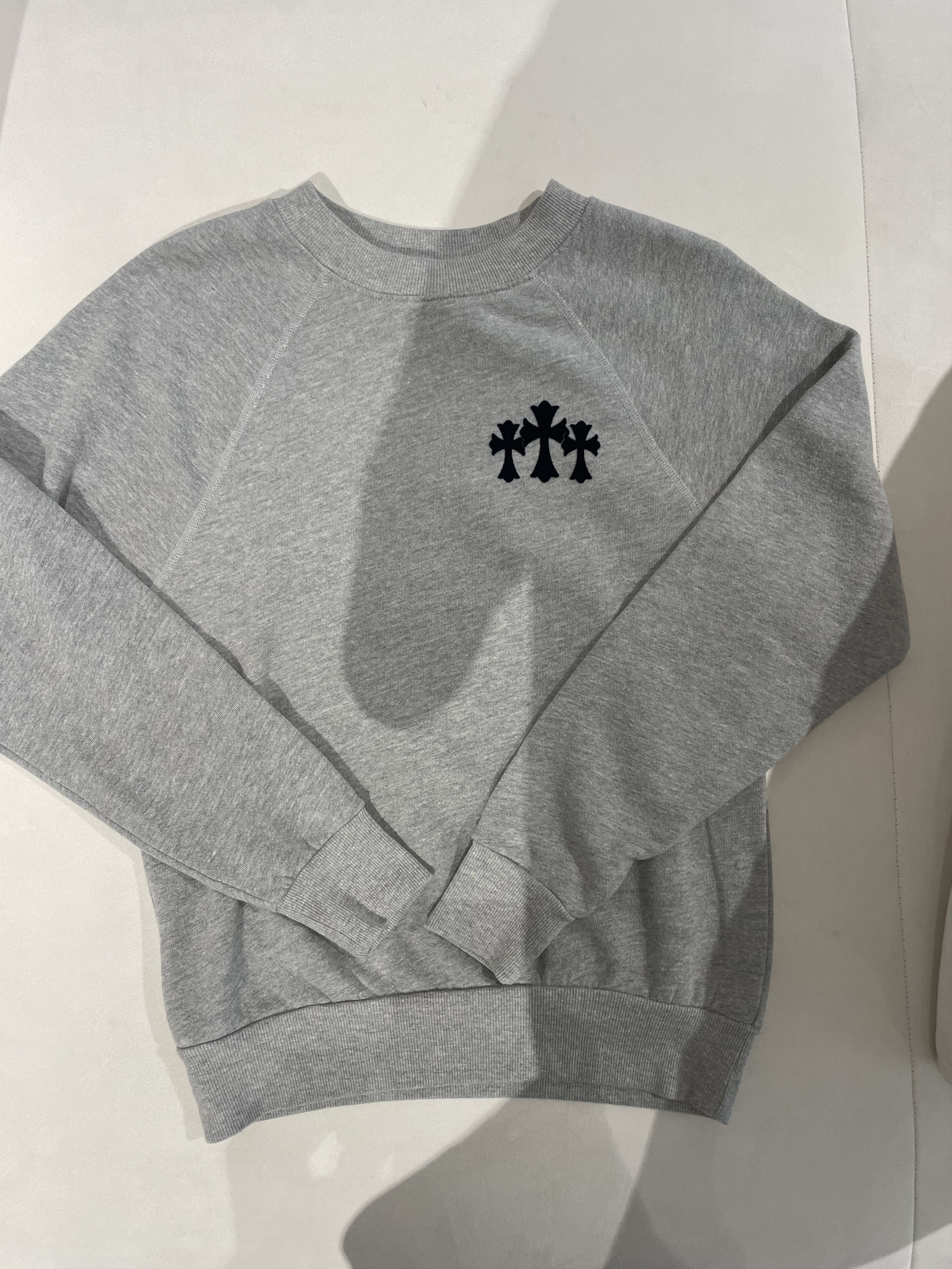 Chrome Hearts Chrome Hearts Triple Cross CH Letter Grey Sweatshirt Size XS / US 0-2 / IT 36-38 - 4 Thumbnail