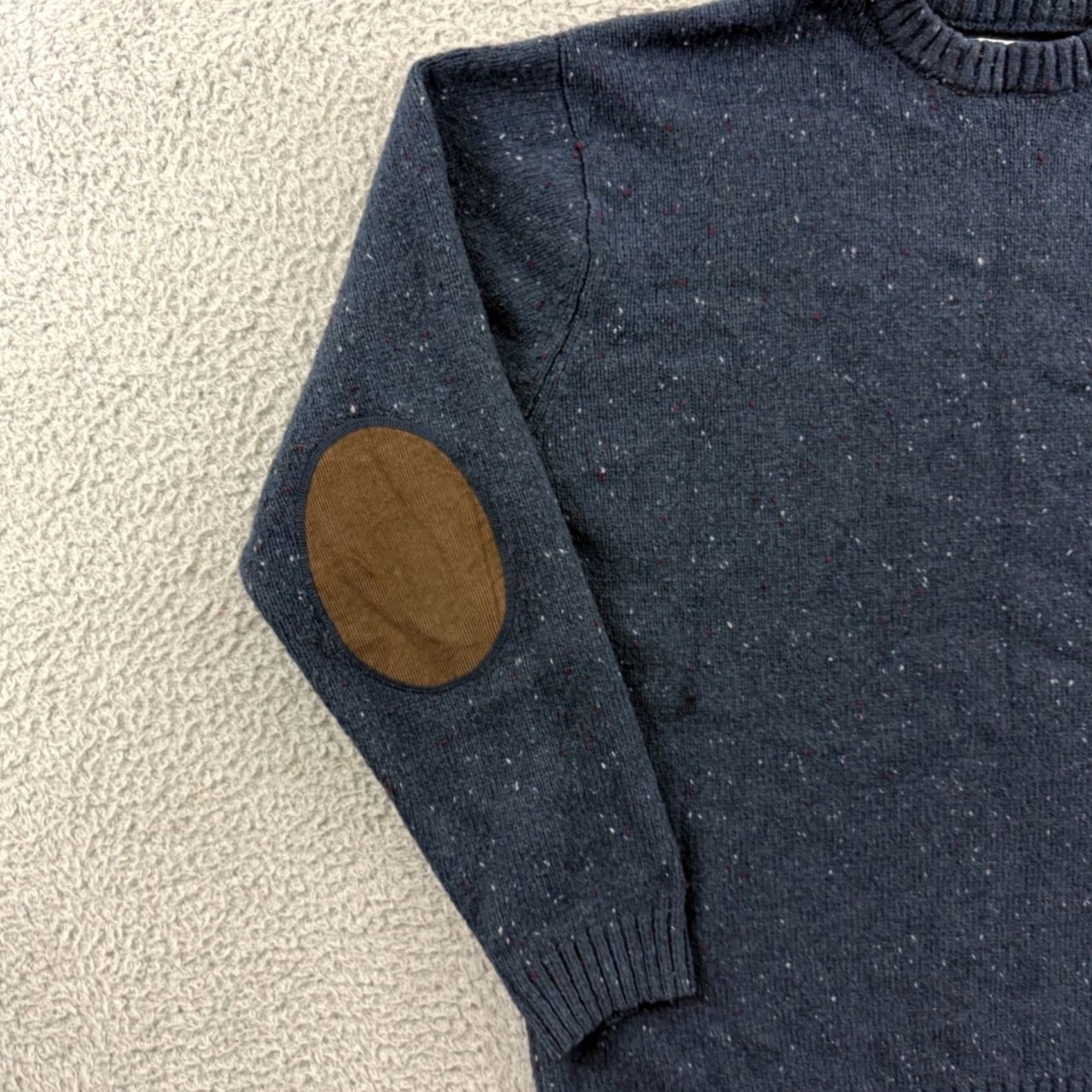 Vintage Line Of Trade Sweater Mens 2XL Blue Wool Blend Fleck Elbow Patches Knit Pullover Size US XL / EU 56 / 4 - 4 Thumbnail
